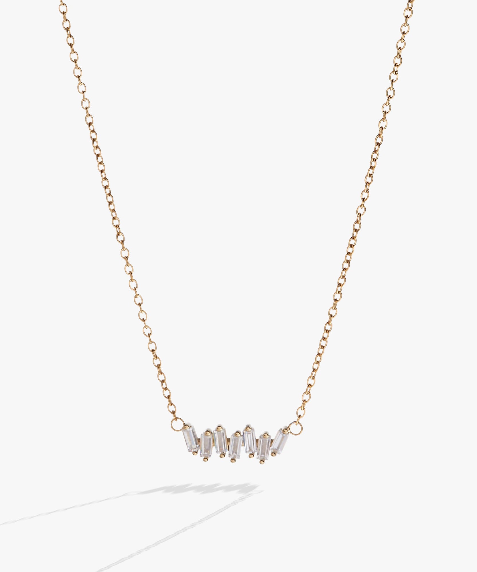 Crystal Baguette Bar Necklace