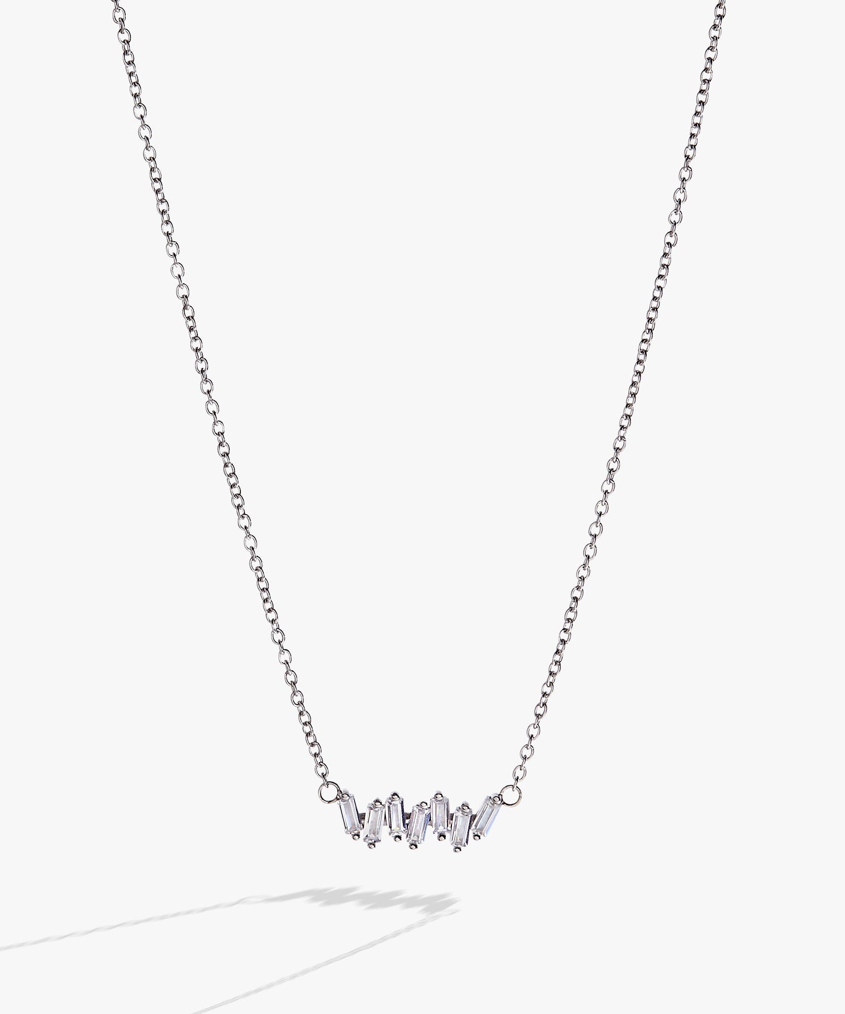 Crystal Baguette Bar Necklace