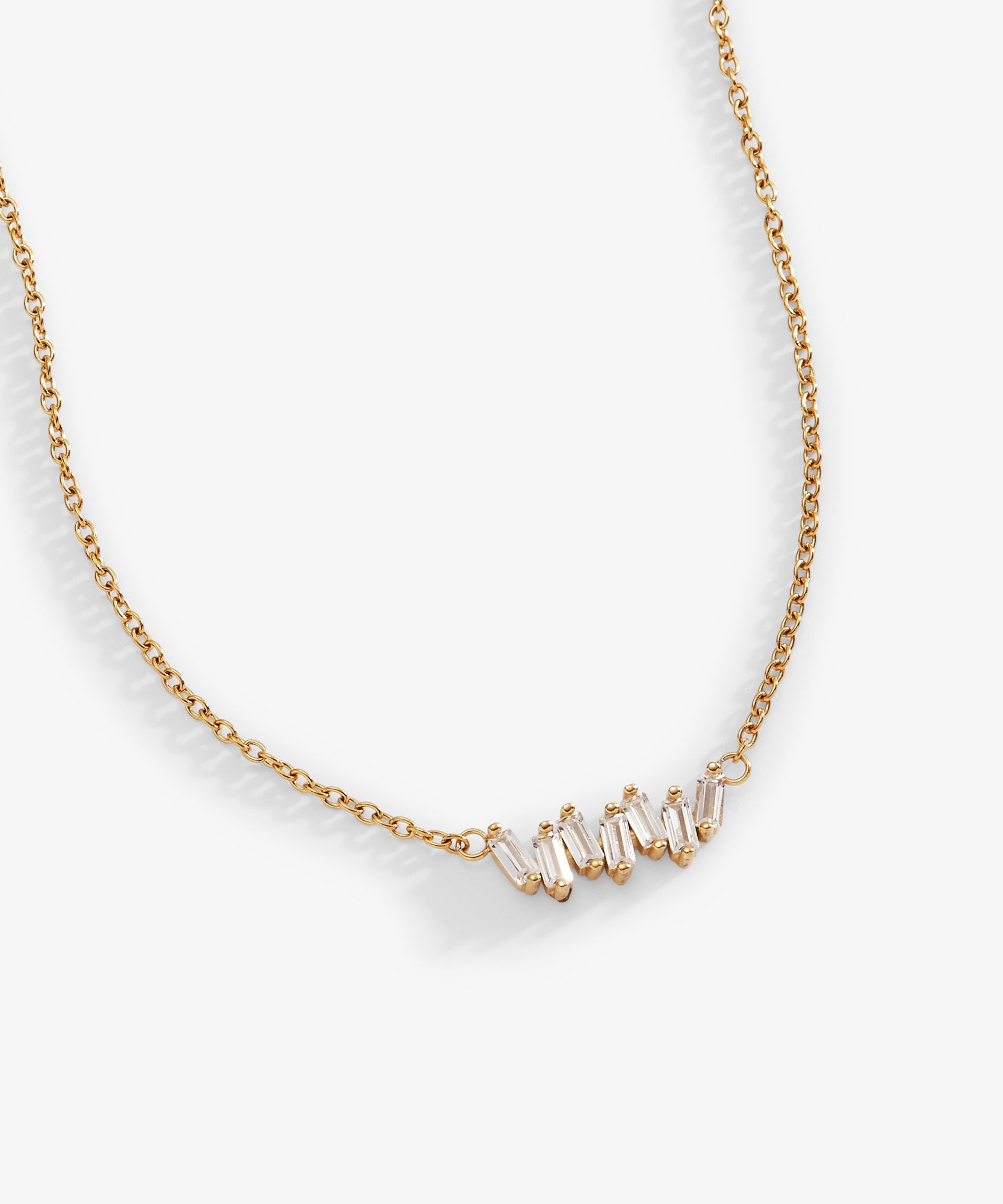 Crystal Baguette Bar Necklace