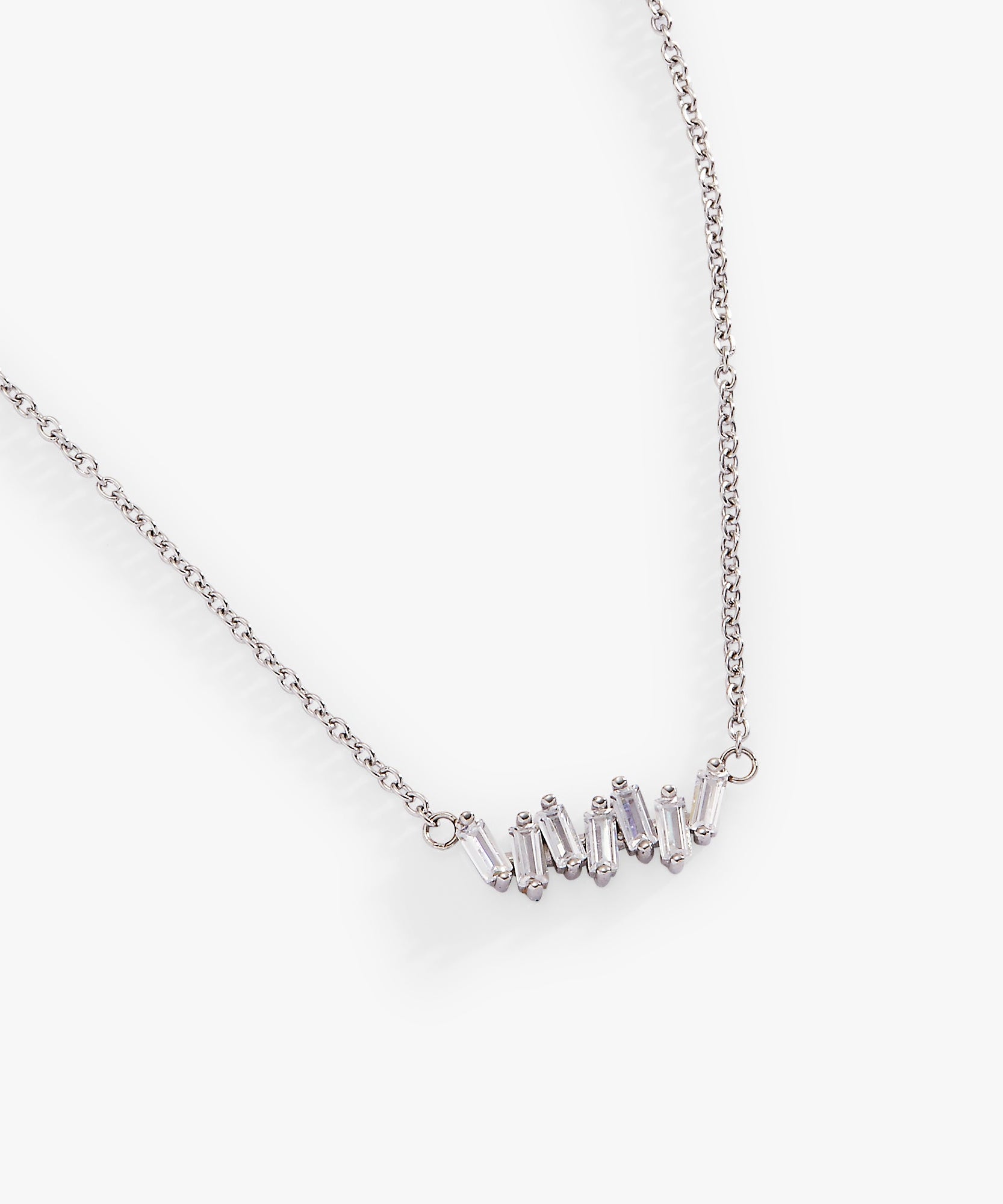 Crystal Baguette Bar Necklace