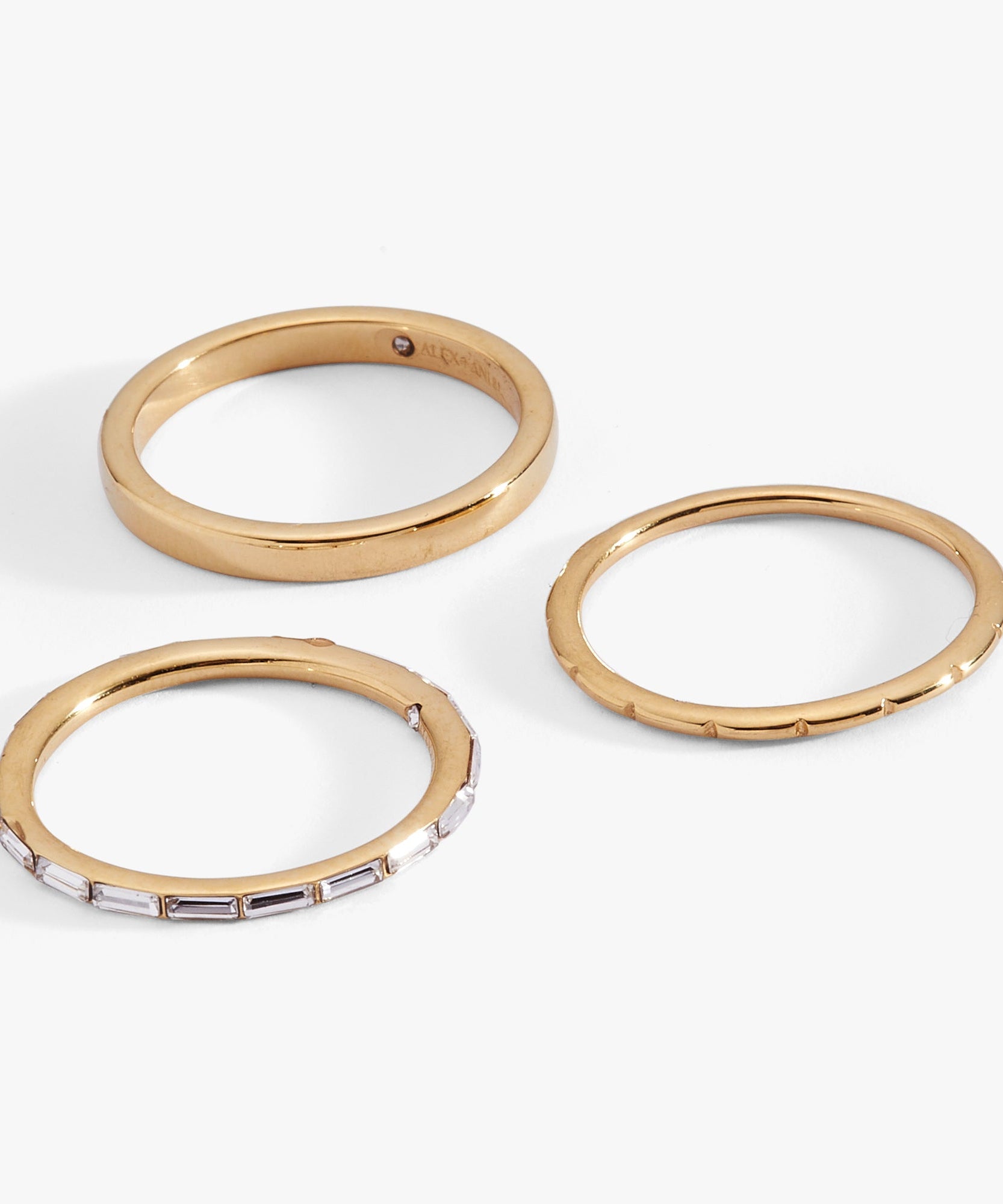 Baguette Stacking Ring Set of 3