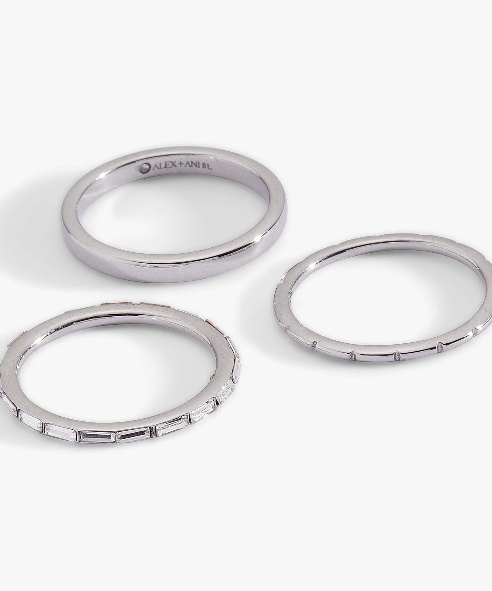 Baguette Stacking Ring Set of 3