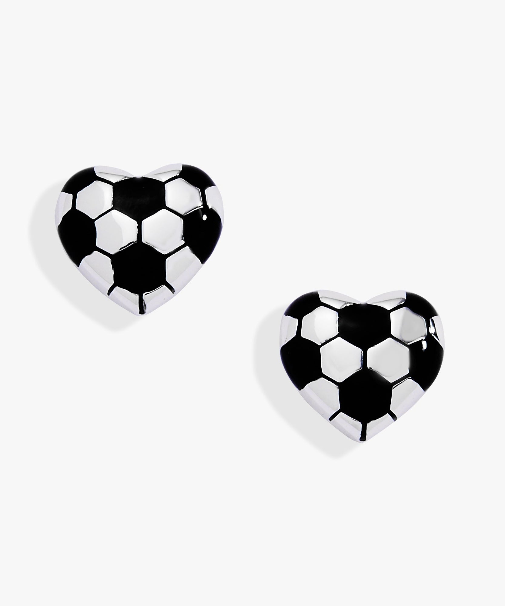 Soccer Heart Stud Earrings