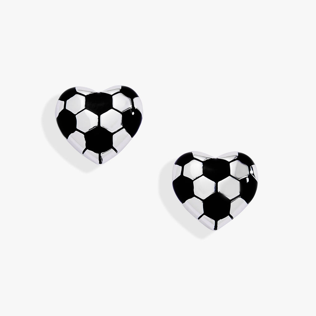 Soccer Heart Stud Earrings
