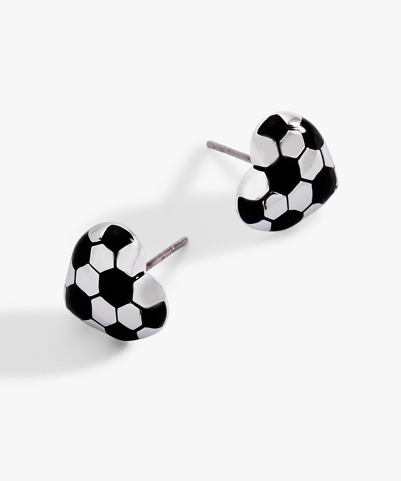 Soccer Heart Stud Earrings
