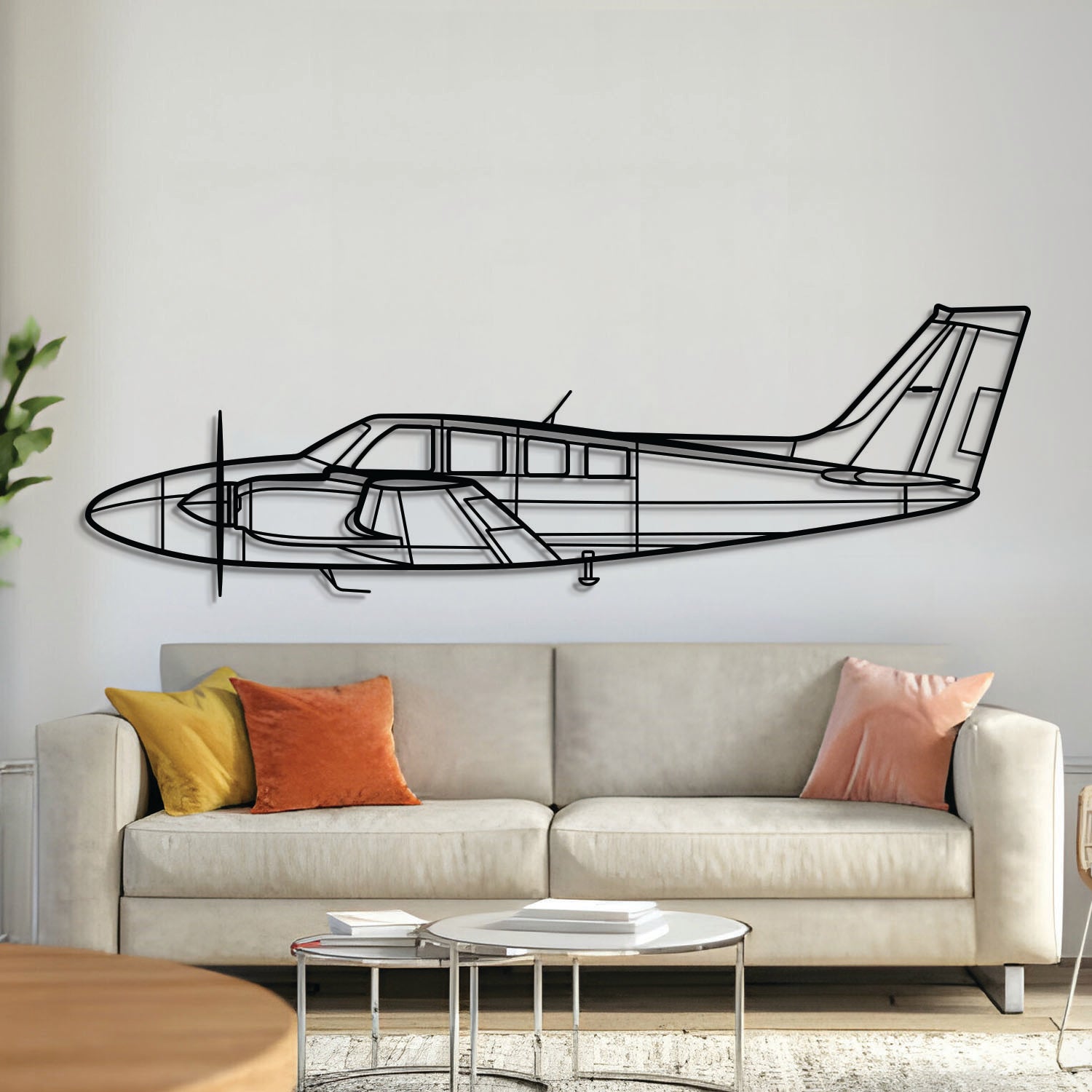 Baron G58 Metallflugzeug Wandkunst - NCP0466