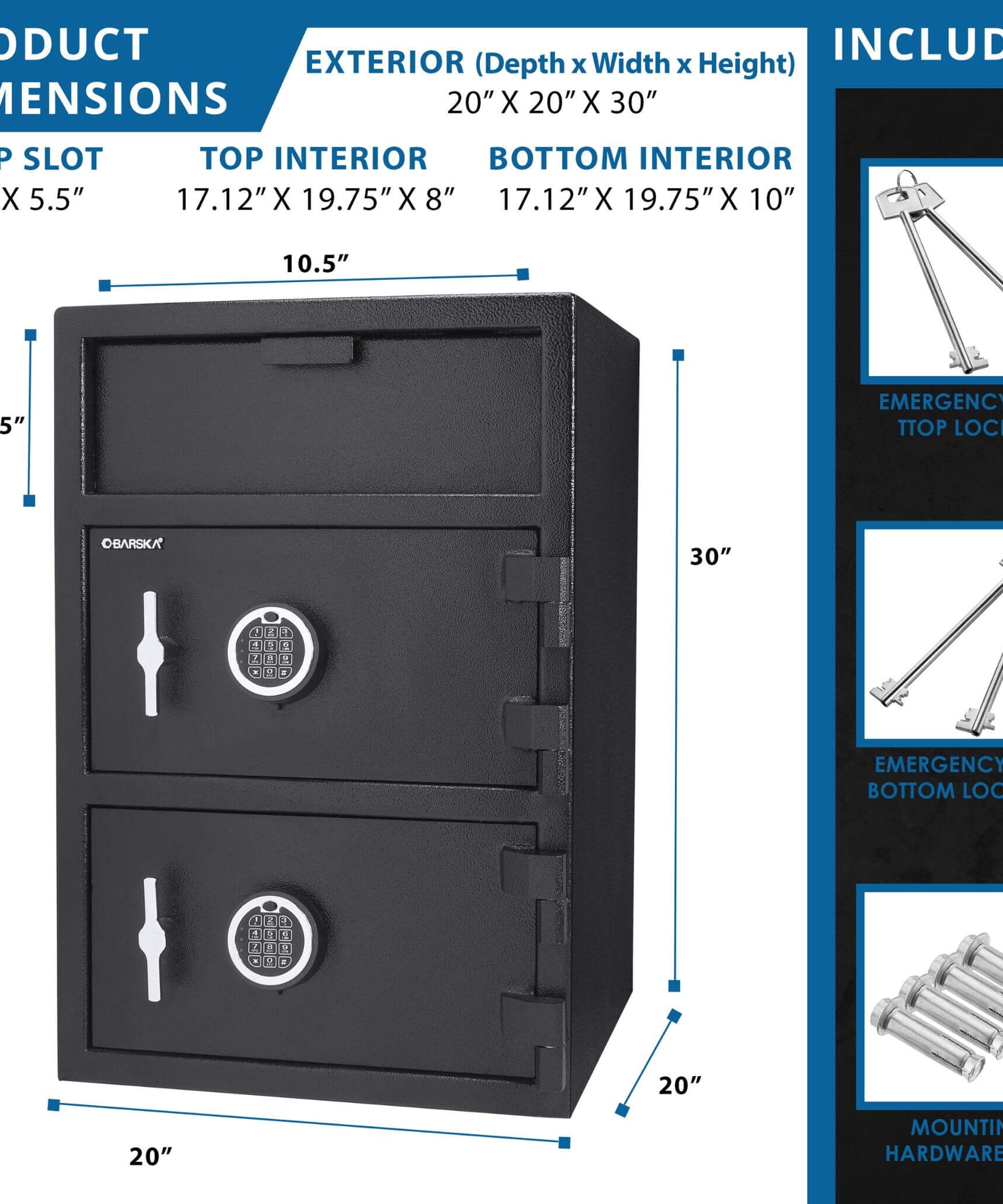 Barska 1.60 CF Digital Depository Dual Compartment Security Safe (SAK76021)