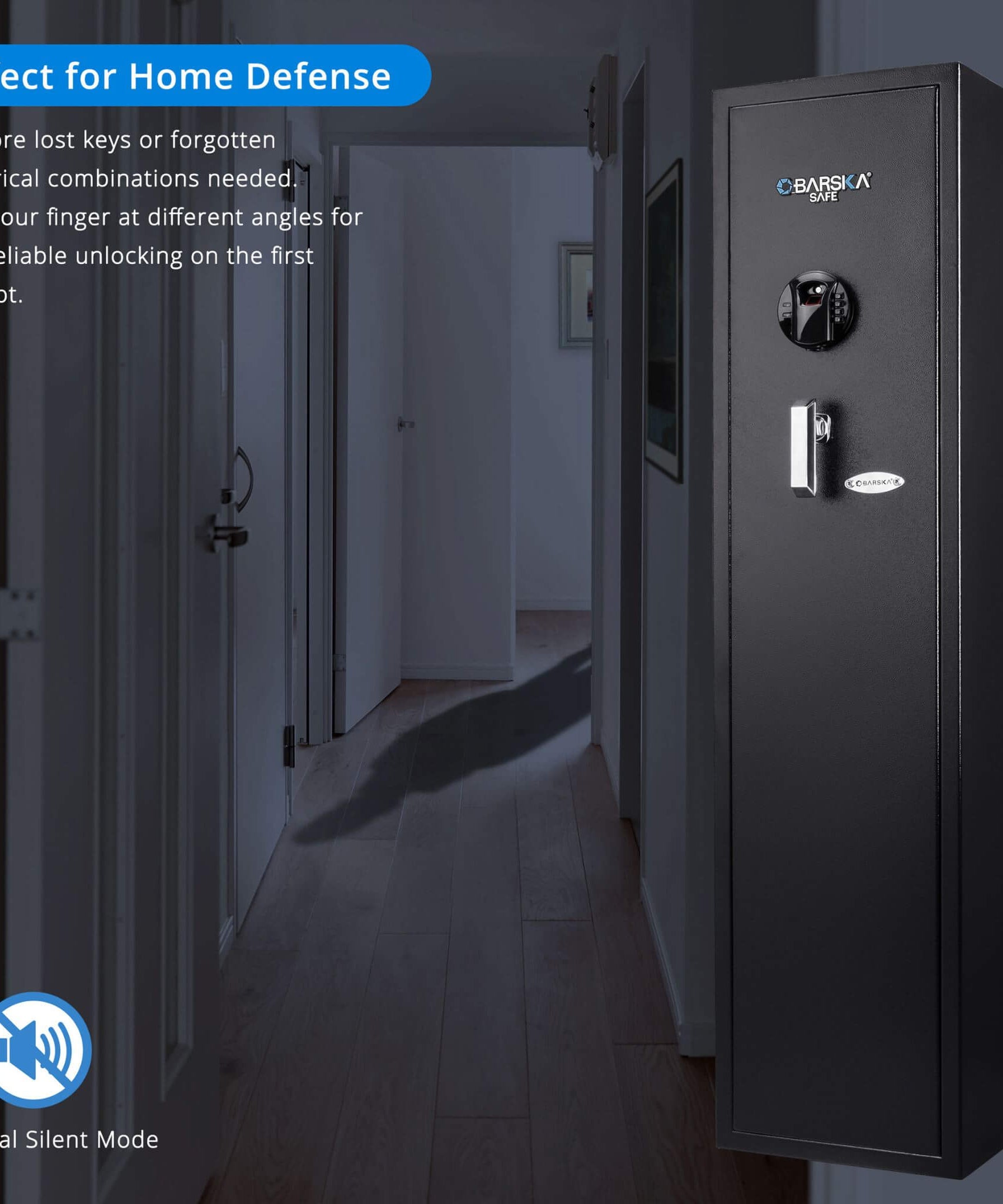 Barska 4.33 CF Heavy-Duty Rifle Gun Safe With Biometric And Digital Keypad Access (SAK80356)