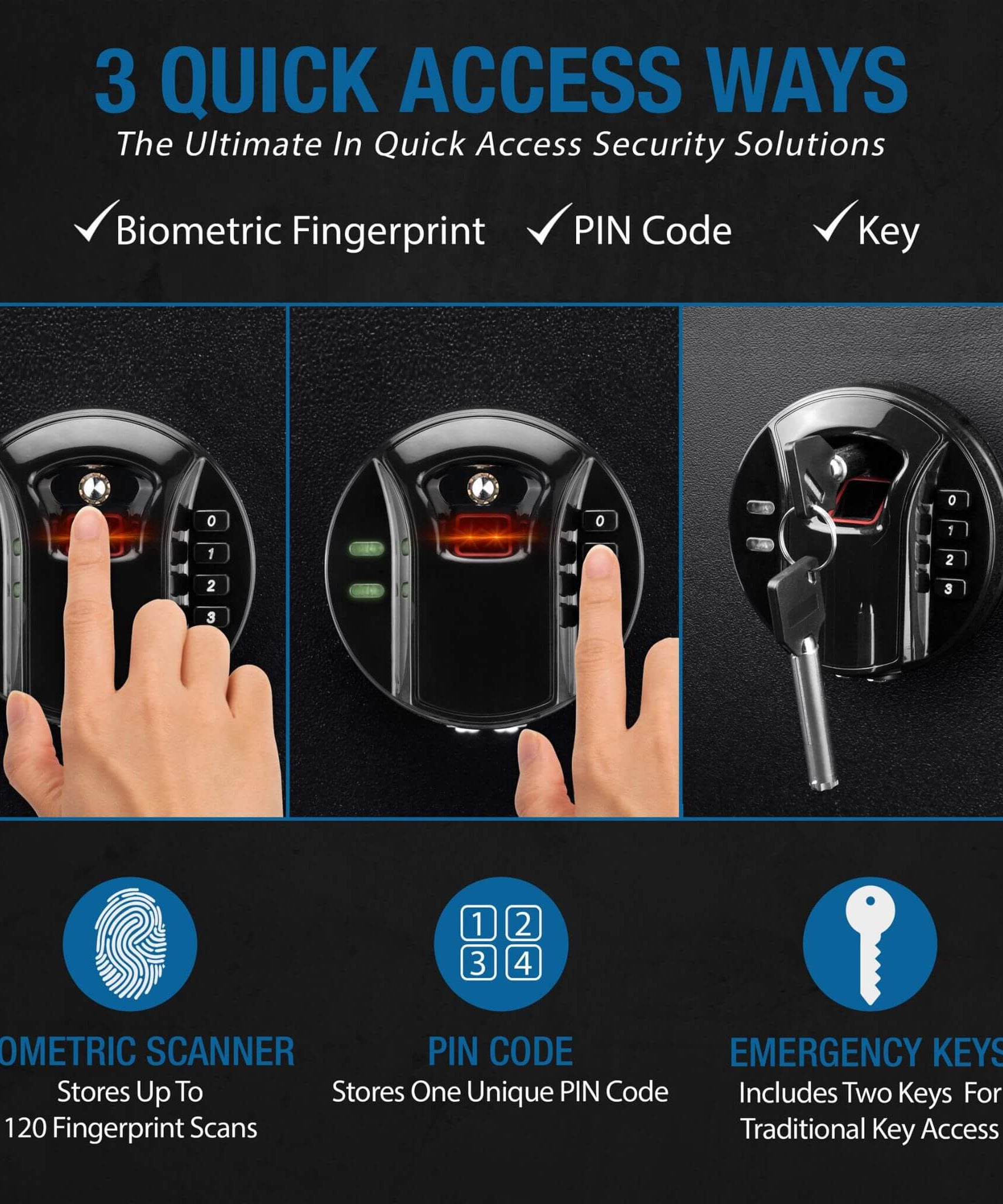 Barska 4.33 CF Heavy-Duty Rifle Gun Safe With Biometric And Digital Keypad Access (SAK80356)