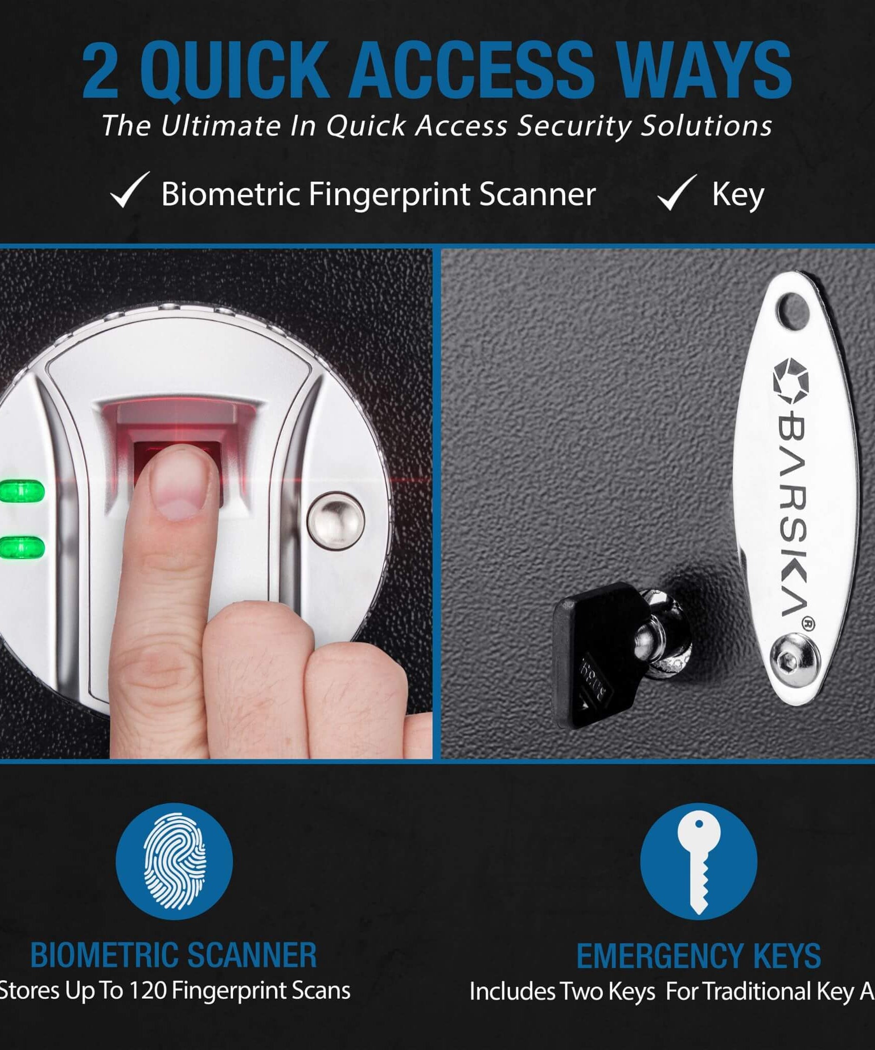 Barska 5.51 CF Tall Biometric Rifle Safe With Biometric Keypad (SAK90412)