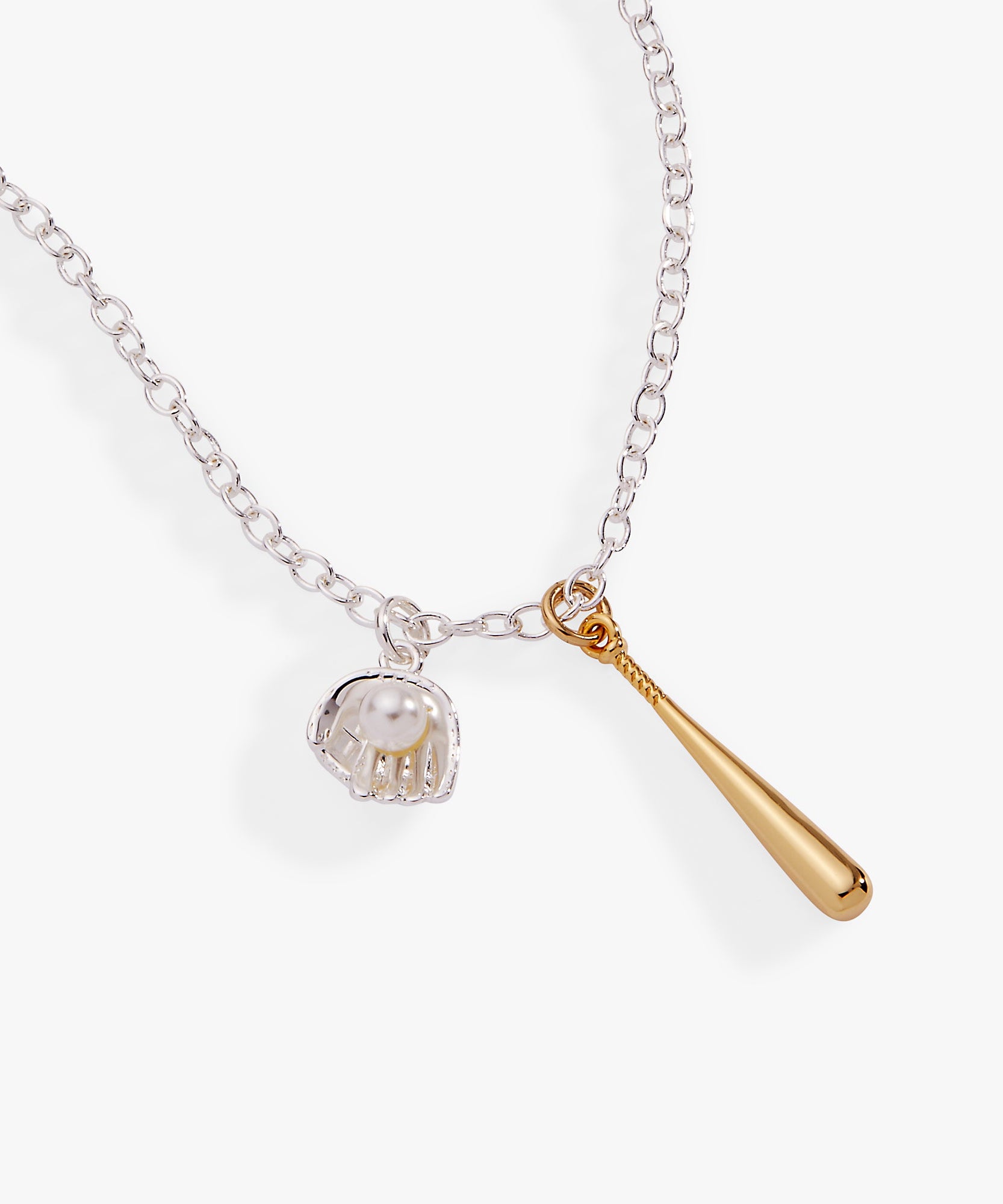Ballgame Duo Charm Pendant Necklace