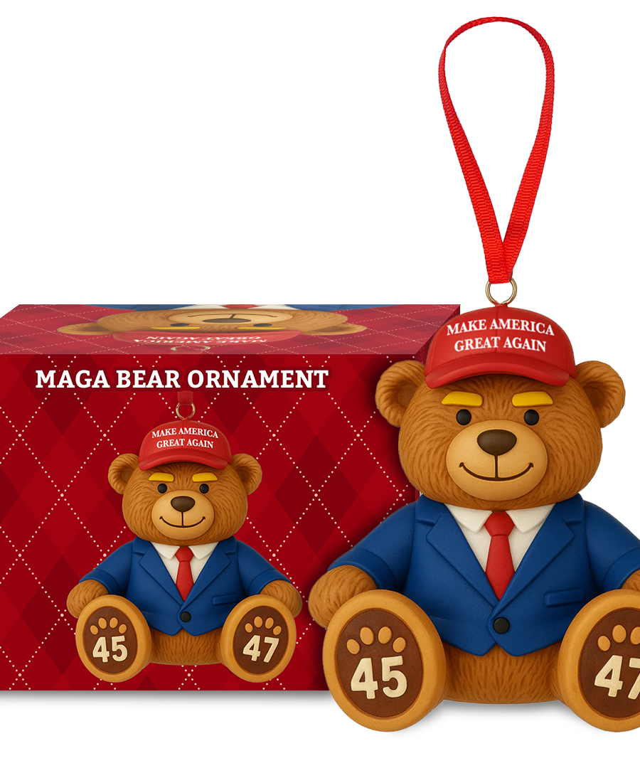 MAGA Bear Christmas Ornament