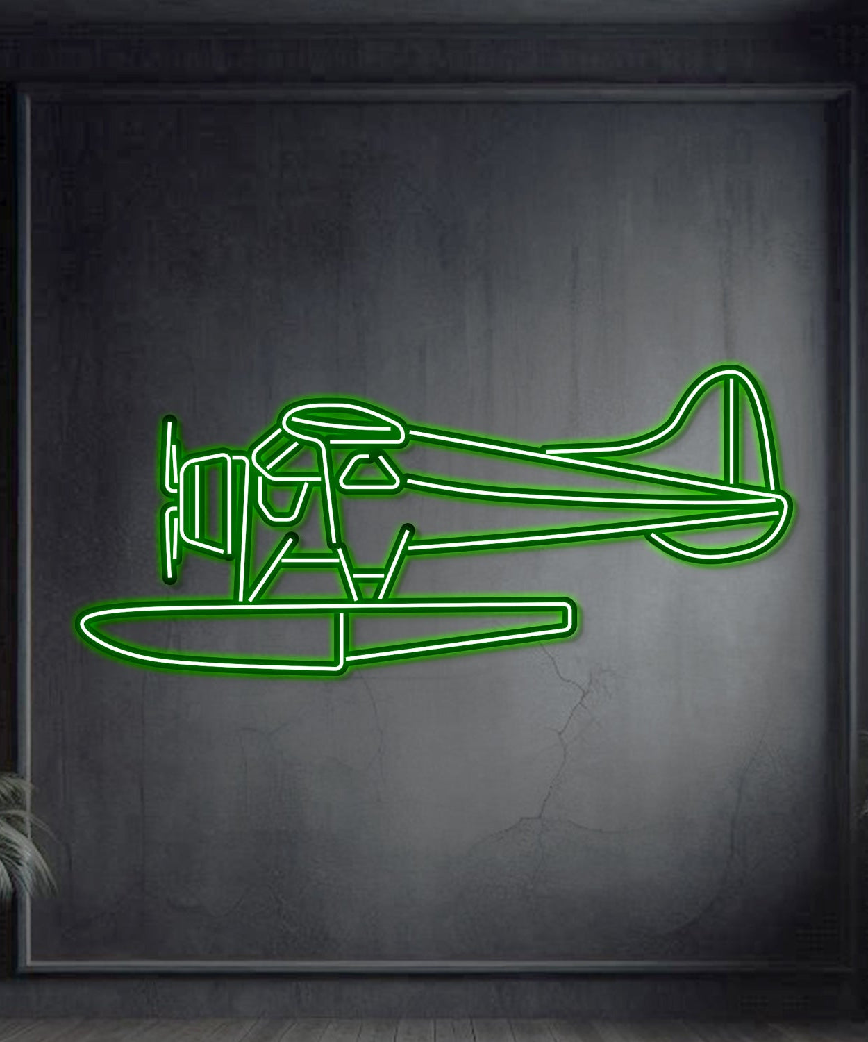 de Havilland Beaver Metall Neon Flugzeug Wandkunst - NCN0027