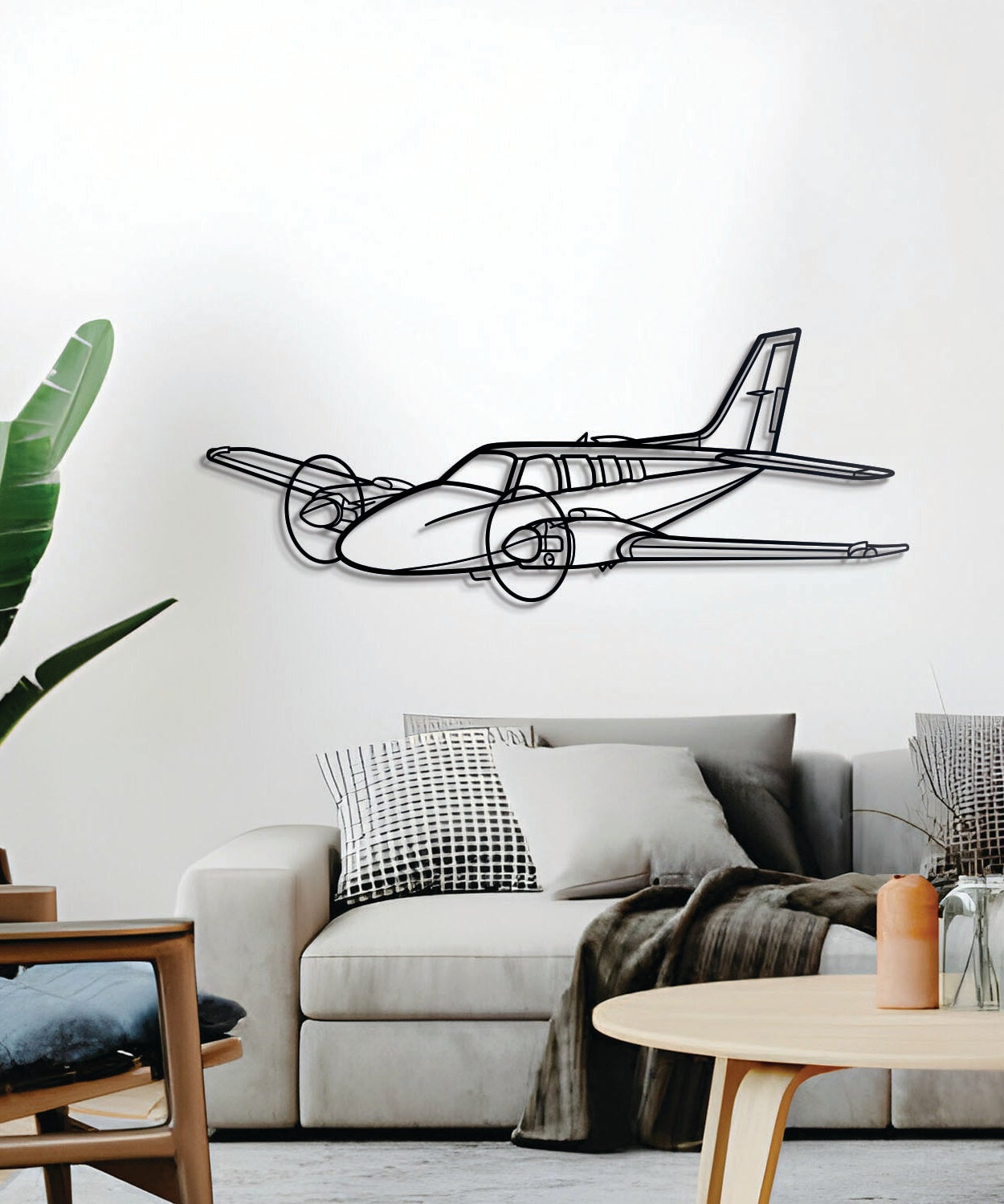 Baron 58 Metall Flugzeug Wandkunst - NCP0034
