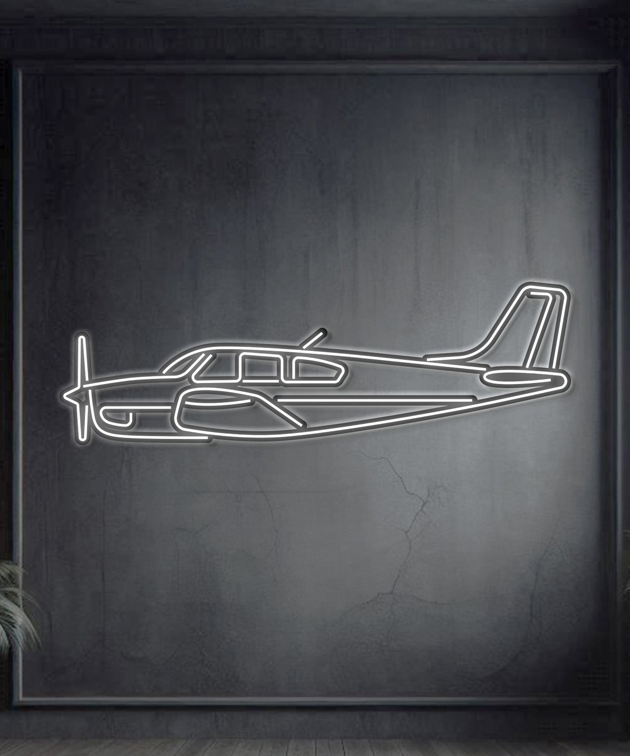 Bonanza F33A Metall-Neon-Wandkunst – NCN0017