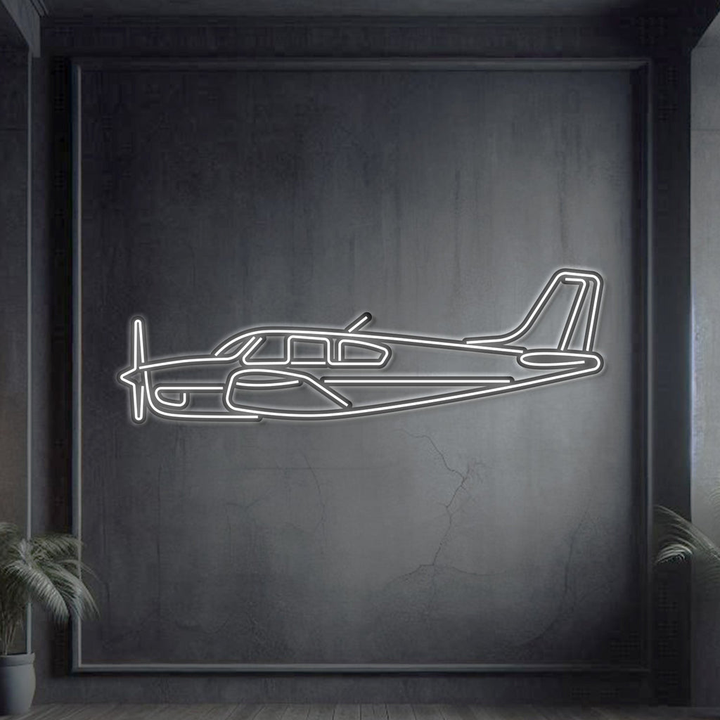 Bonanza F33A Metal Neon Aircraft Wall Art - NCN0017
