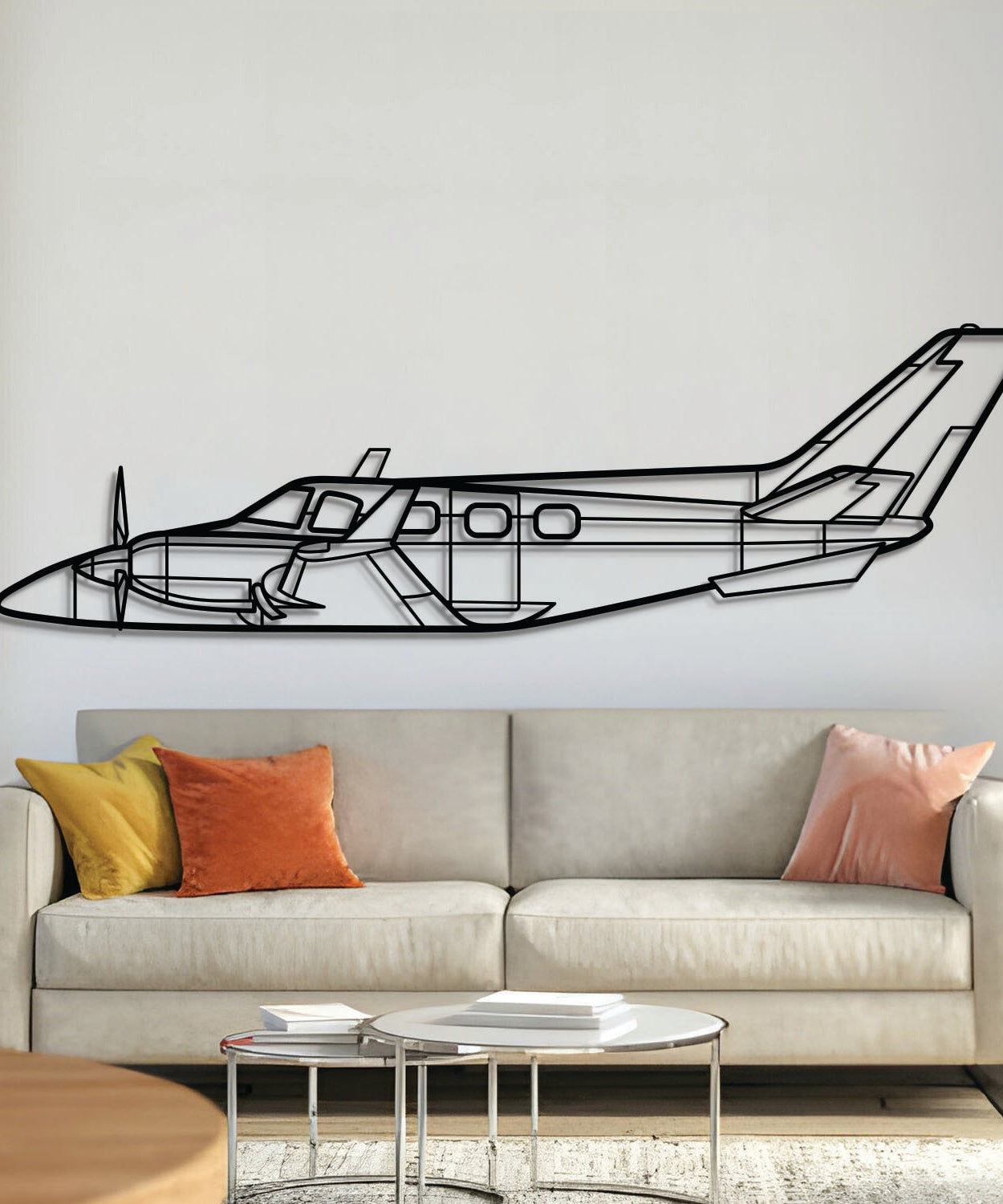 B60 Duke Metall-Flugzeug-Wandkunst - NCP0412