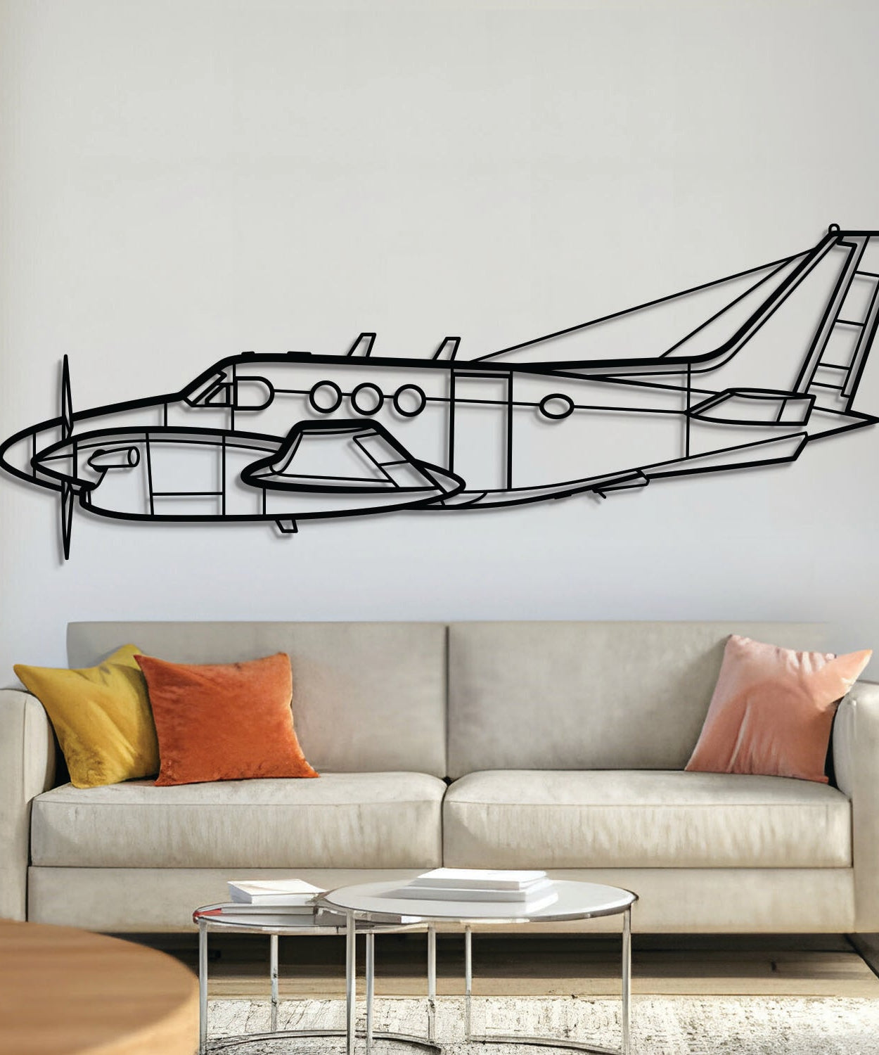 King Air C90A Metallflugzeug Wandkunst - NCP0287