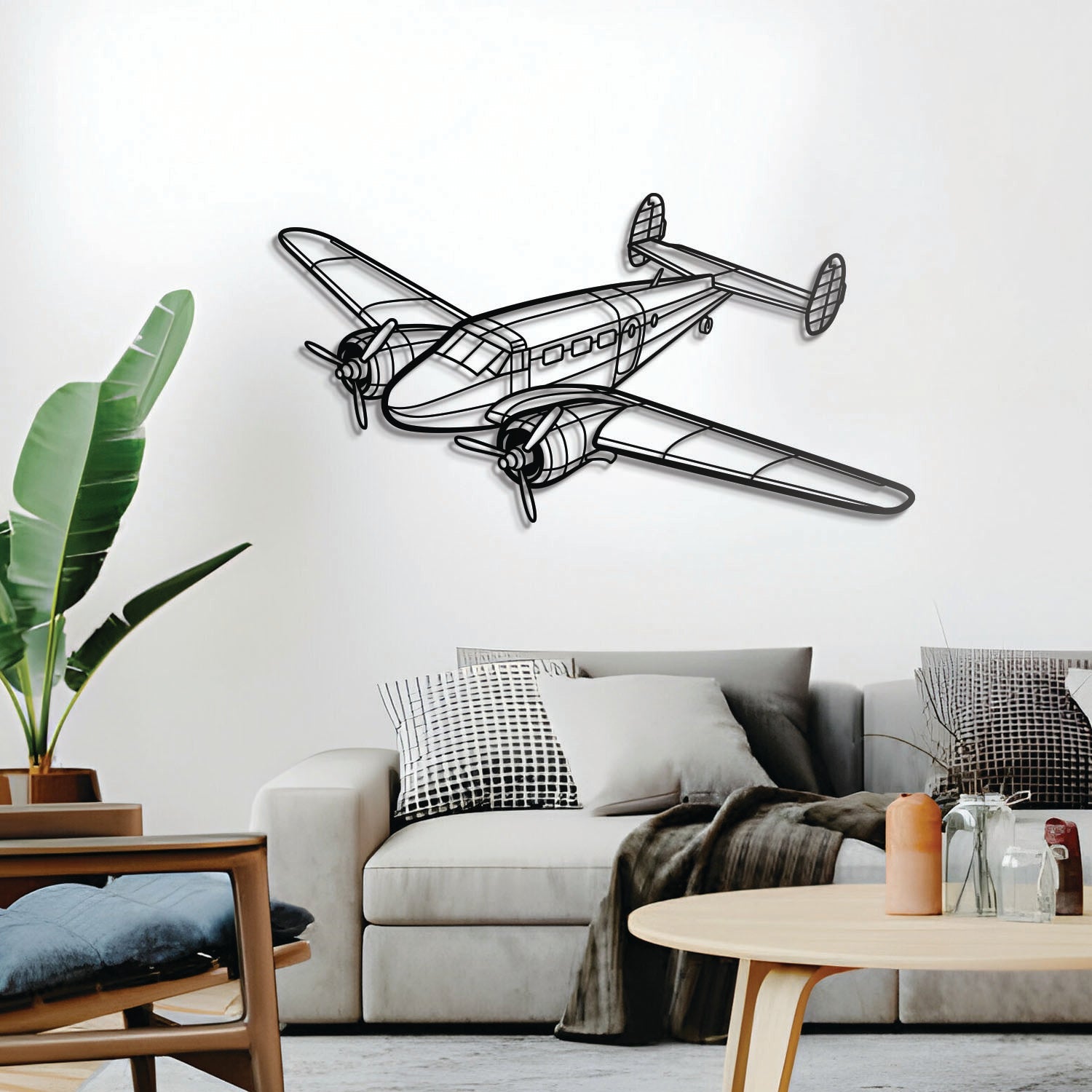 Wanddekoration aus Metall, Modell 18, Flugzeug – NCP0289