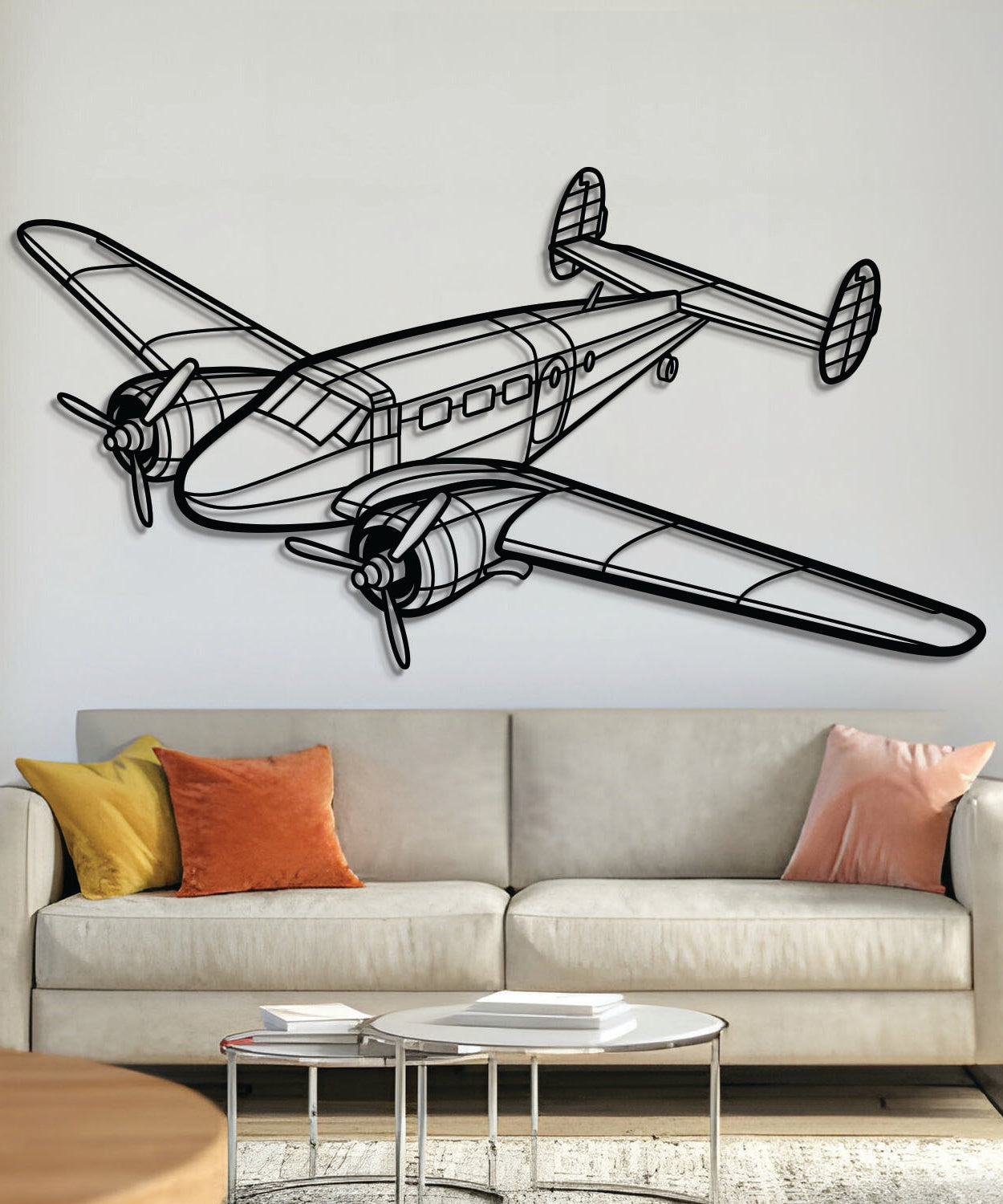 Wanddekoration aus Metall, Modell 18, Flugzeug – NCP0289