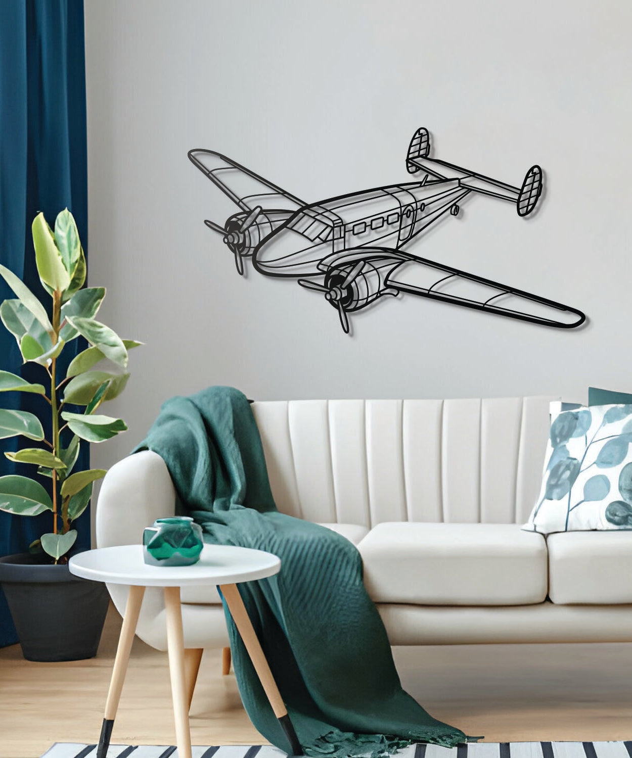 Wanddekoration aus Metall, Modell 18, Flugzeug – NCP0289