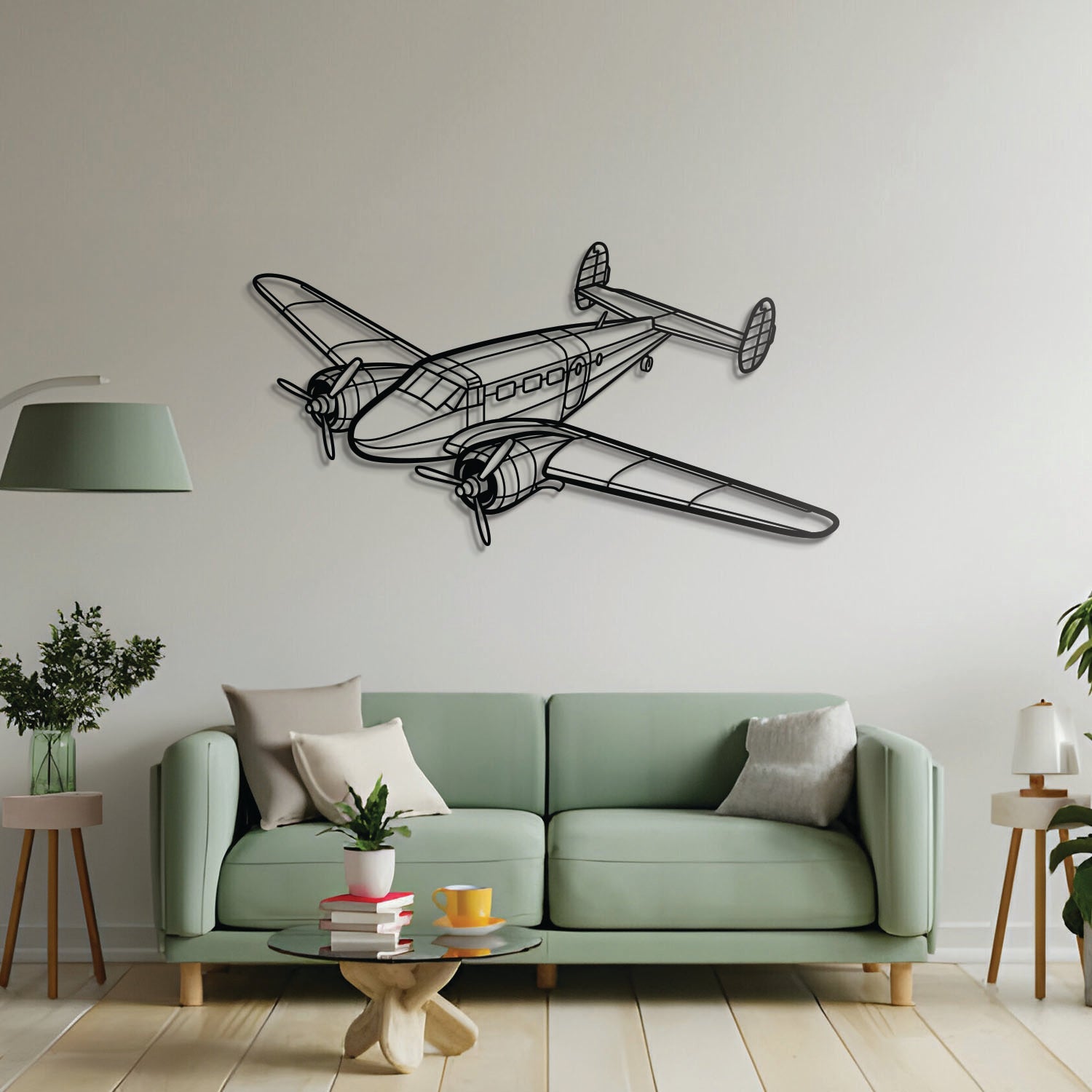Wanddekoration aus Metall, Modell 18, Flugzeug – NCP0289