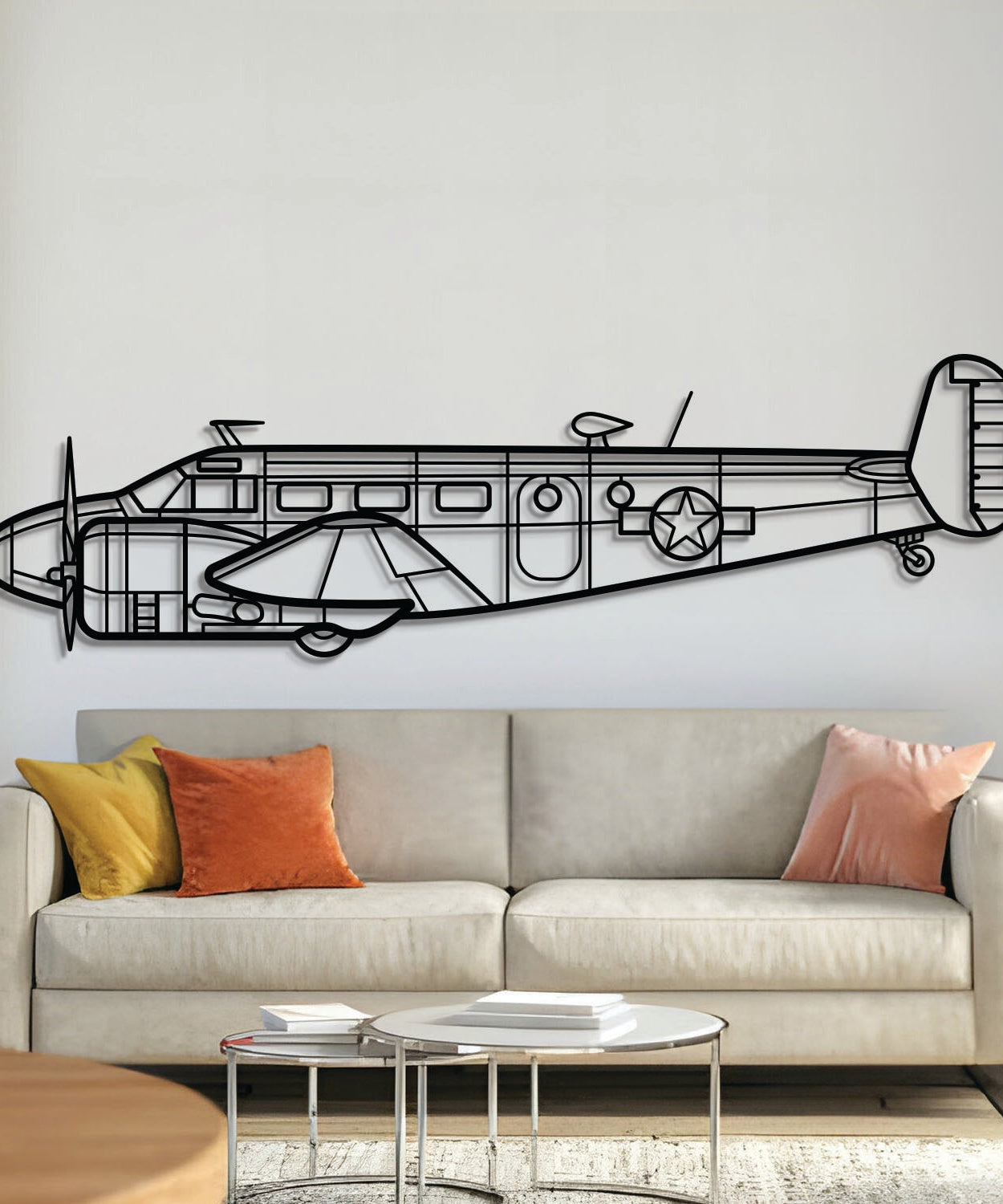 RC-45 Metallflugzeug Wandkunst - NCP0340