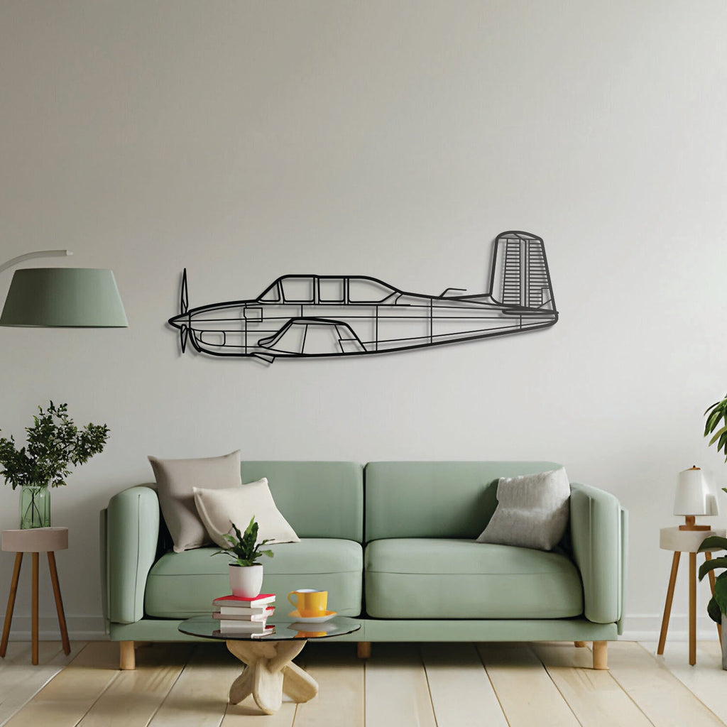 T-34A Mentor Metal Aircraft Wall Art - NCP0197