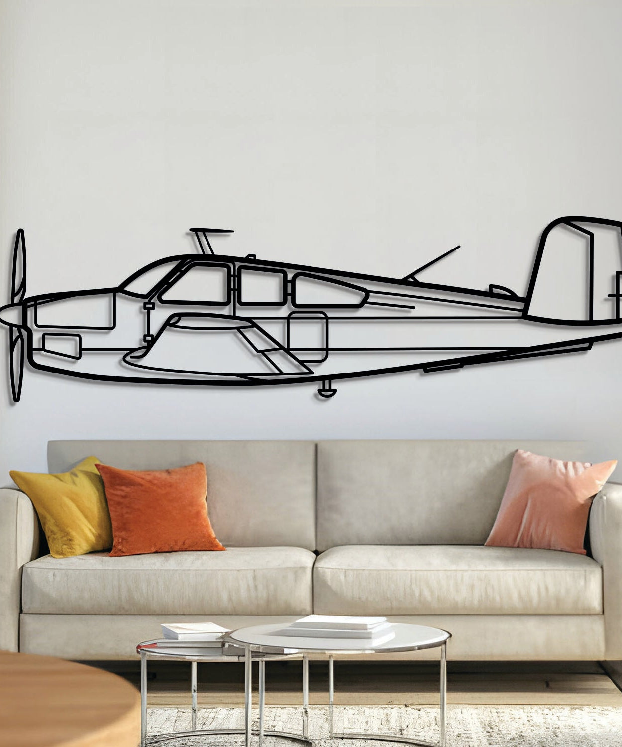 V35 Bonanza Metallflugzeug Wandkunst - NCP0148