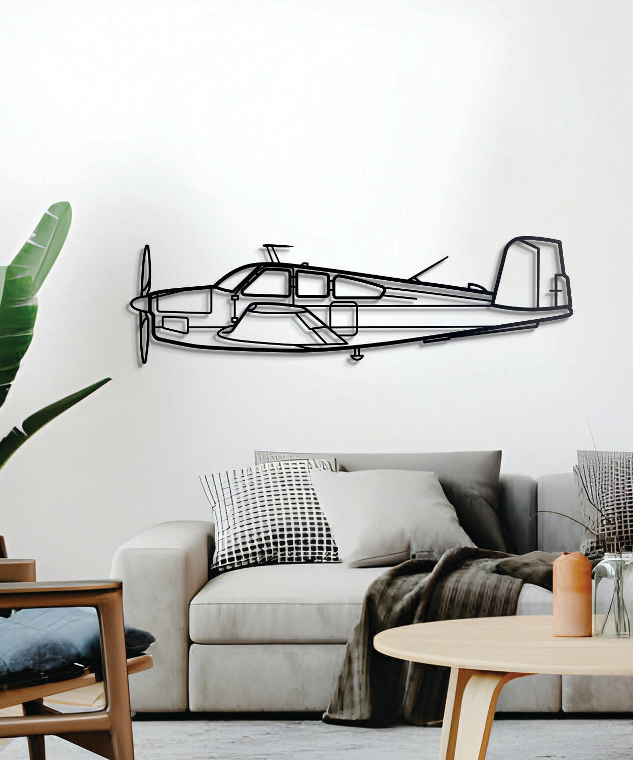 V35 Bonanza Metallflugzeug Wandkunst - NCP0148