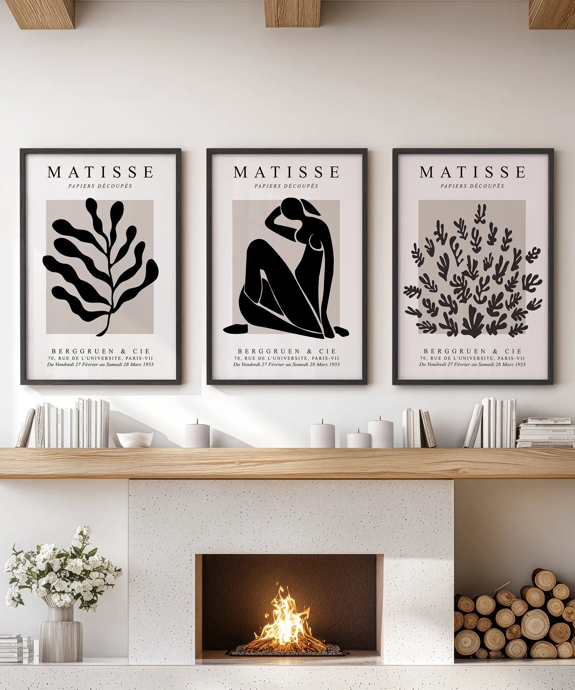 Matisse Posters Set of 3. Minimalist Botanical, Figure Prints