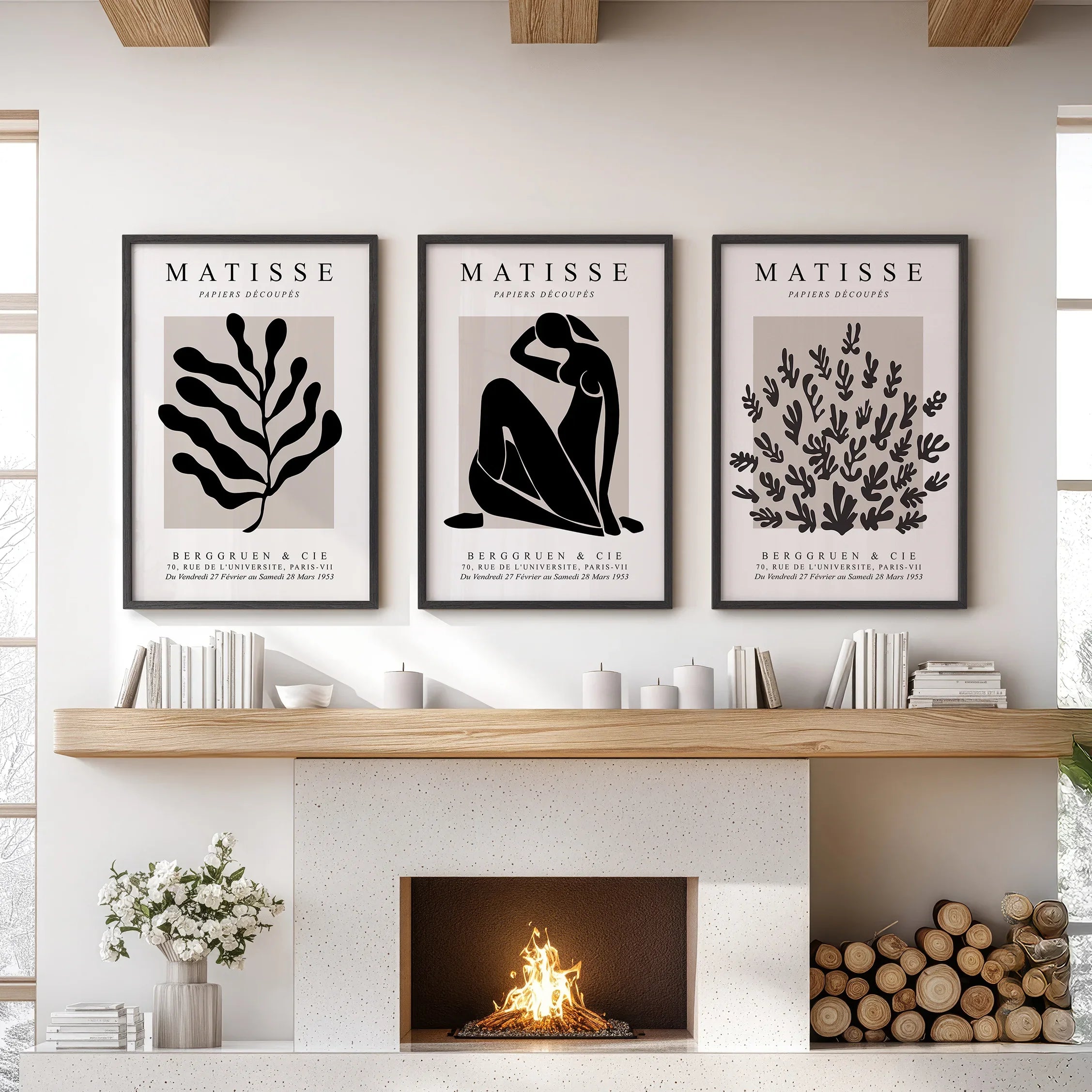 Matisse Posters Set of 3. Minimalist Botanical, Figure Prints