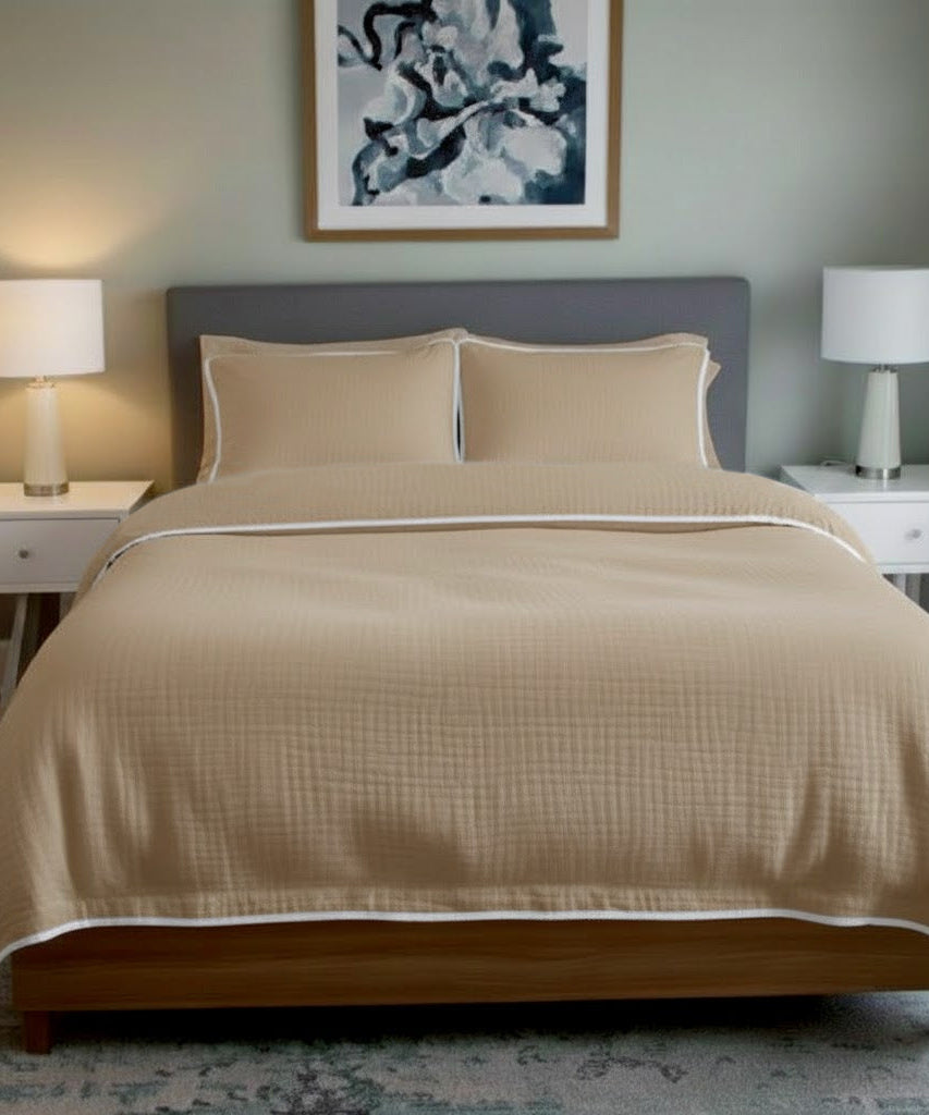Muslin Piping Duvet Cover Set