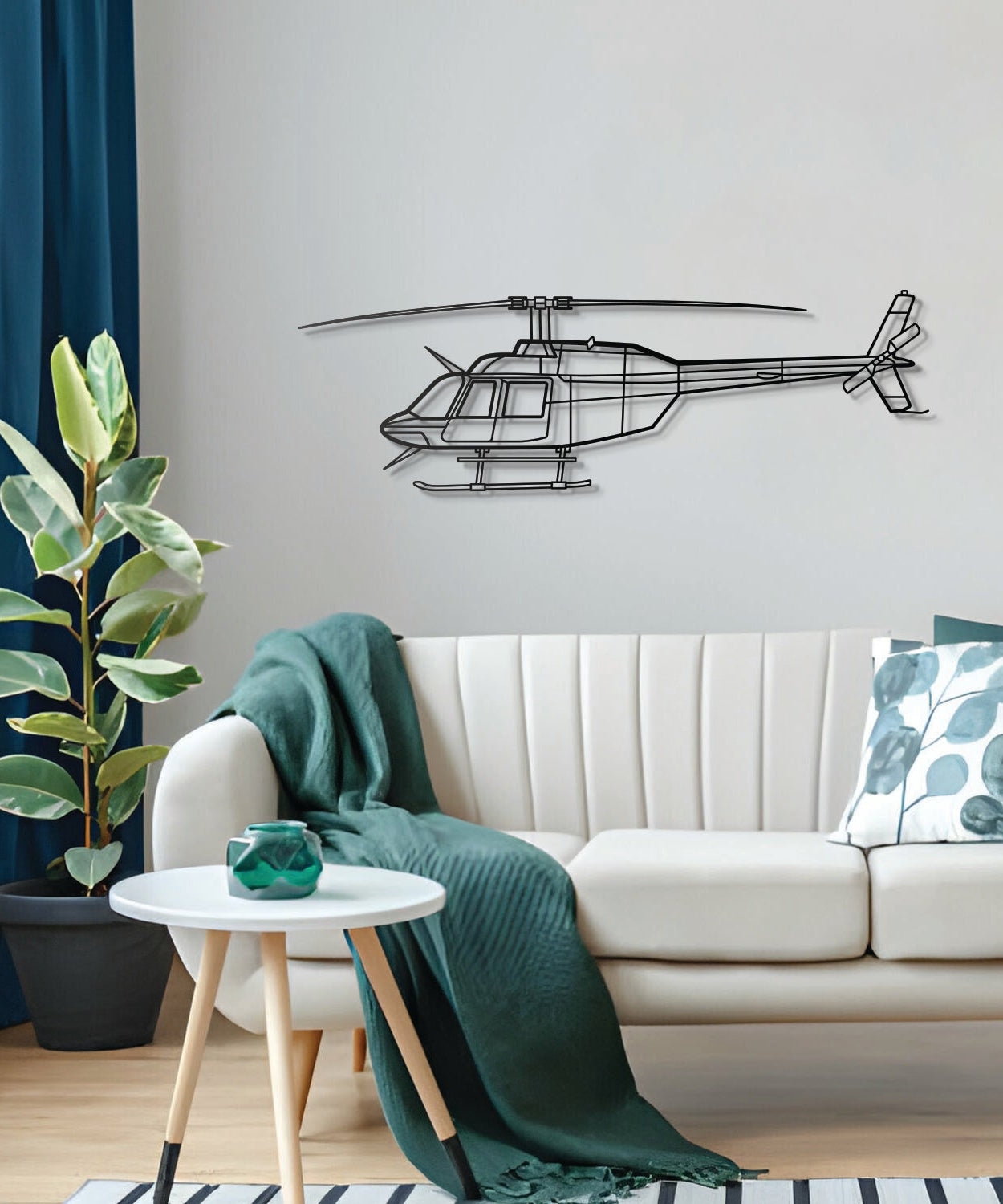206B-3 JetRanger III Metall-Flugzeug-Wandkunst - NCP0356