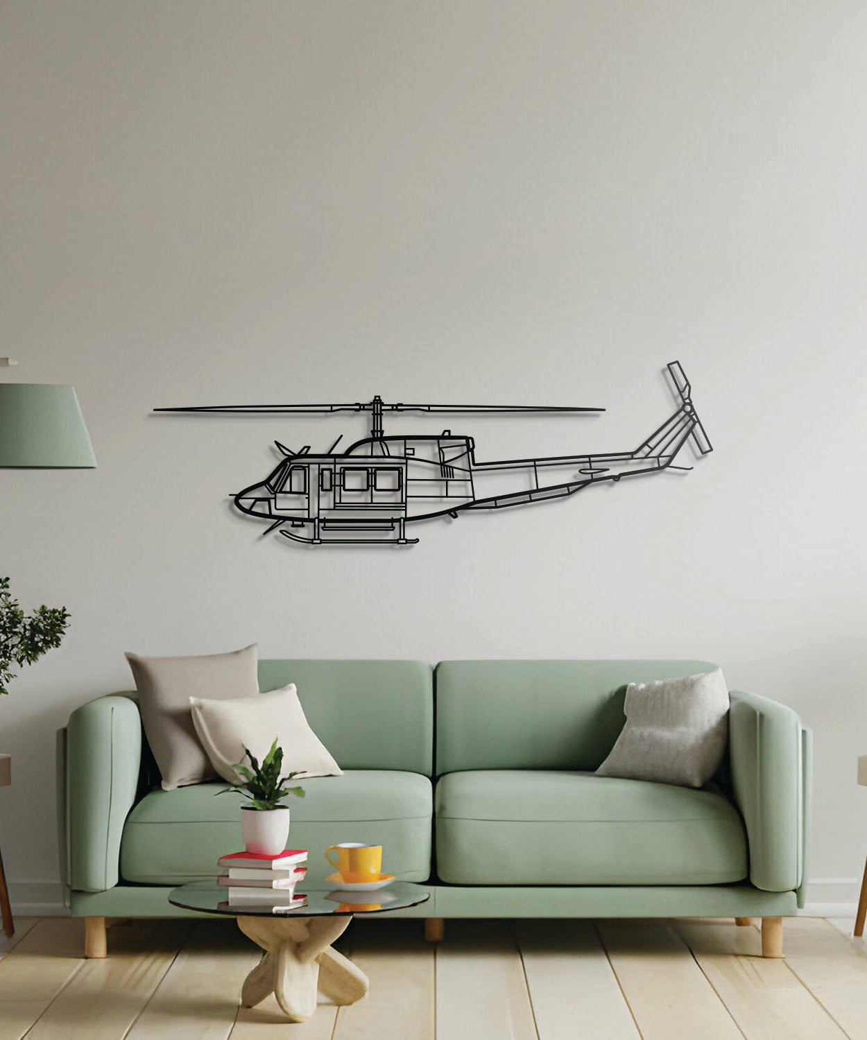 Bell 212 Metallflugzeug Wandkunst - NCP0261