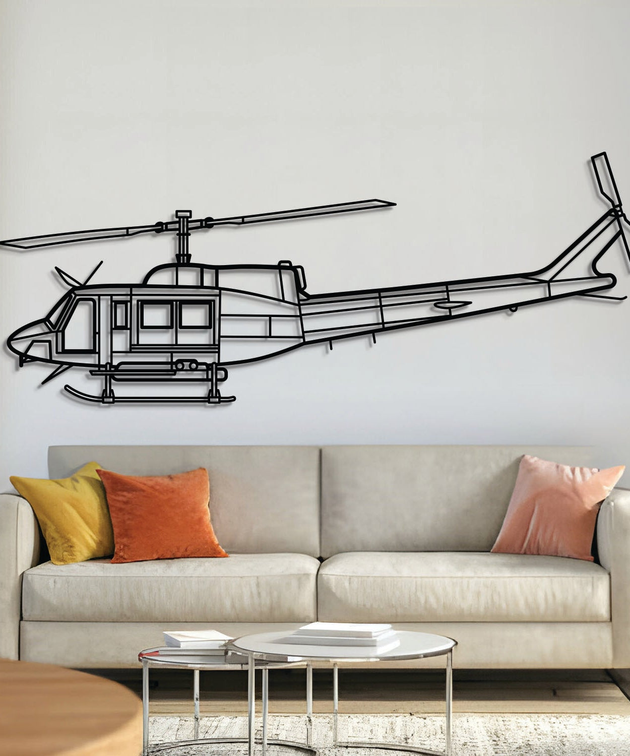 Bell 212 Metallflugzeug Wandkunst - NCP0261