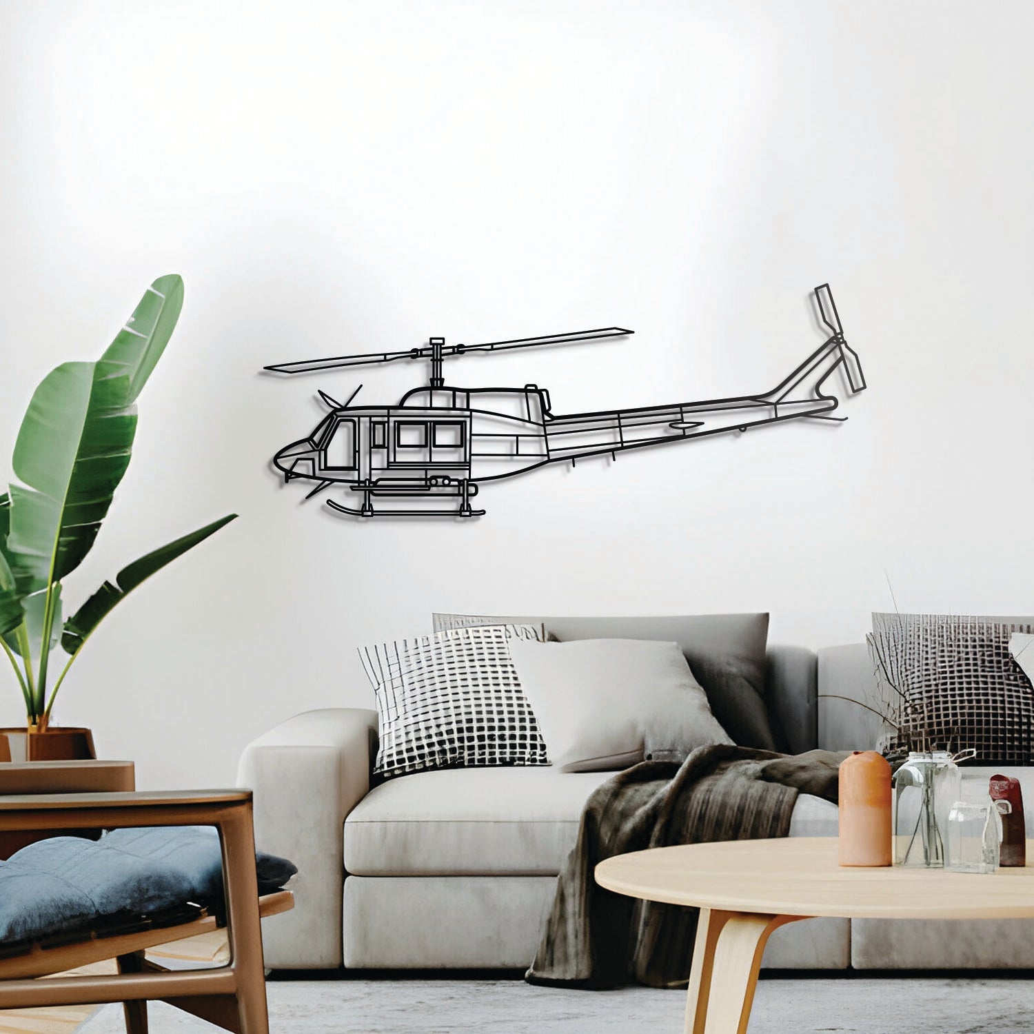 Bell 212 Metallflugzeug Wandkunst - NCP0261