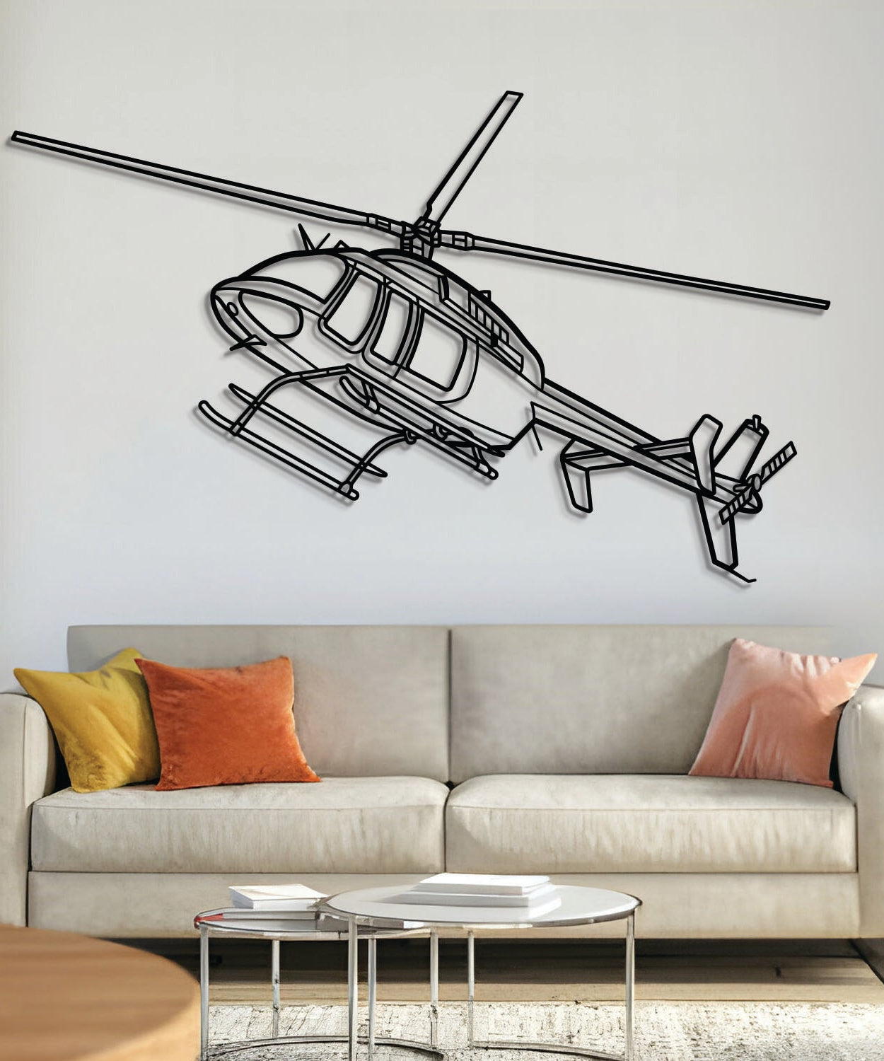 407GX Winkel Metall Flugzeug Wandkunst - NCP0004