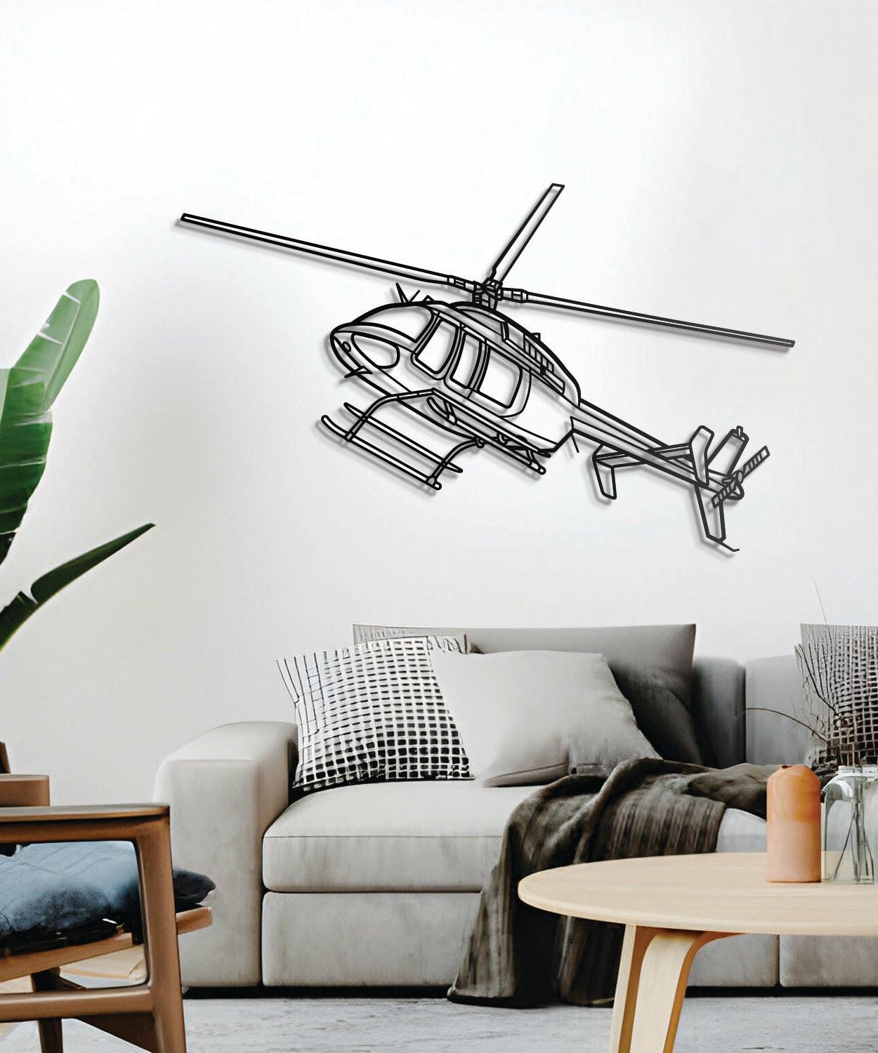 407GX Winkel Metall Flugzeug Wandkunst - NCP0004