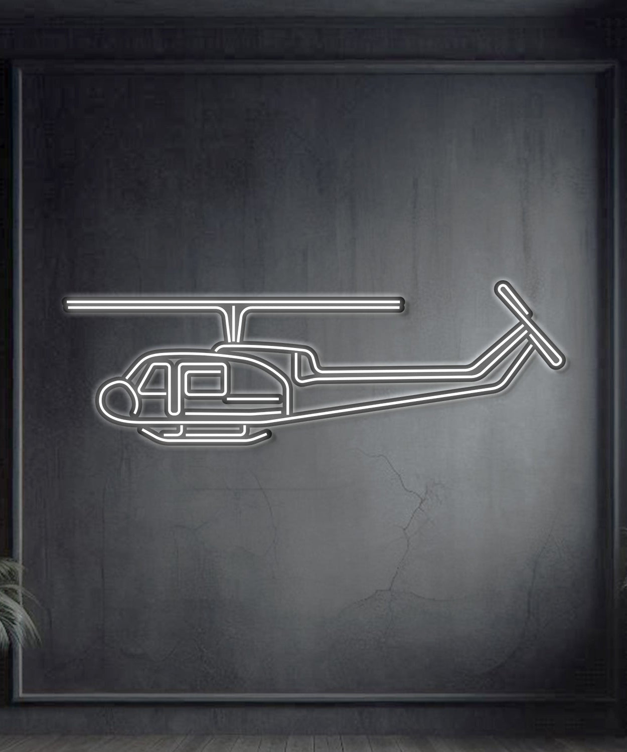 UH-1-MED Huey Metall Neon Flugzeug Wandbild - NCN0066