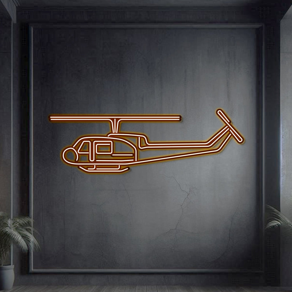 UH-1-MED Huey Metal Neon Aircraft Wall Art - NCN0066