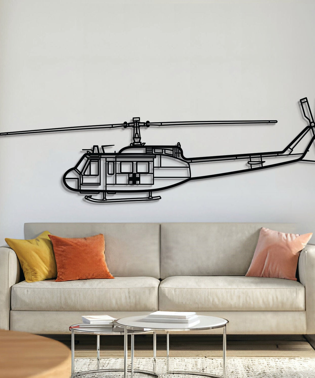 UH-1 Iroquois Huey 1970 Metallflugzeug Wandkunst - NCP0301