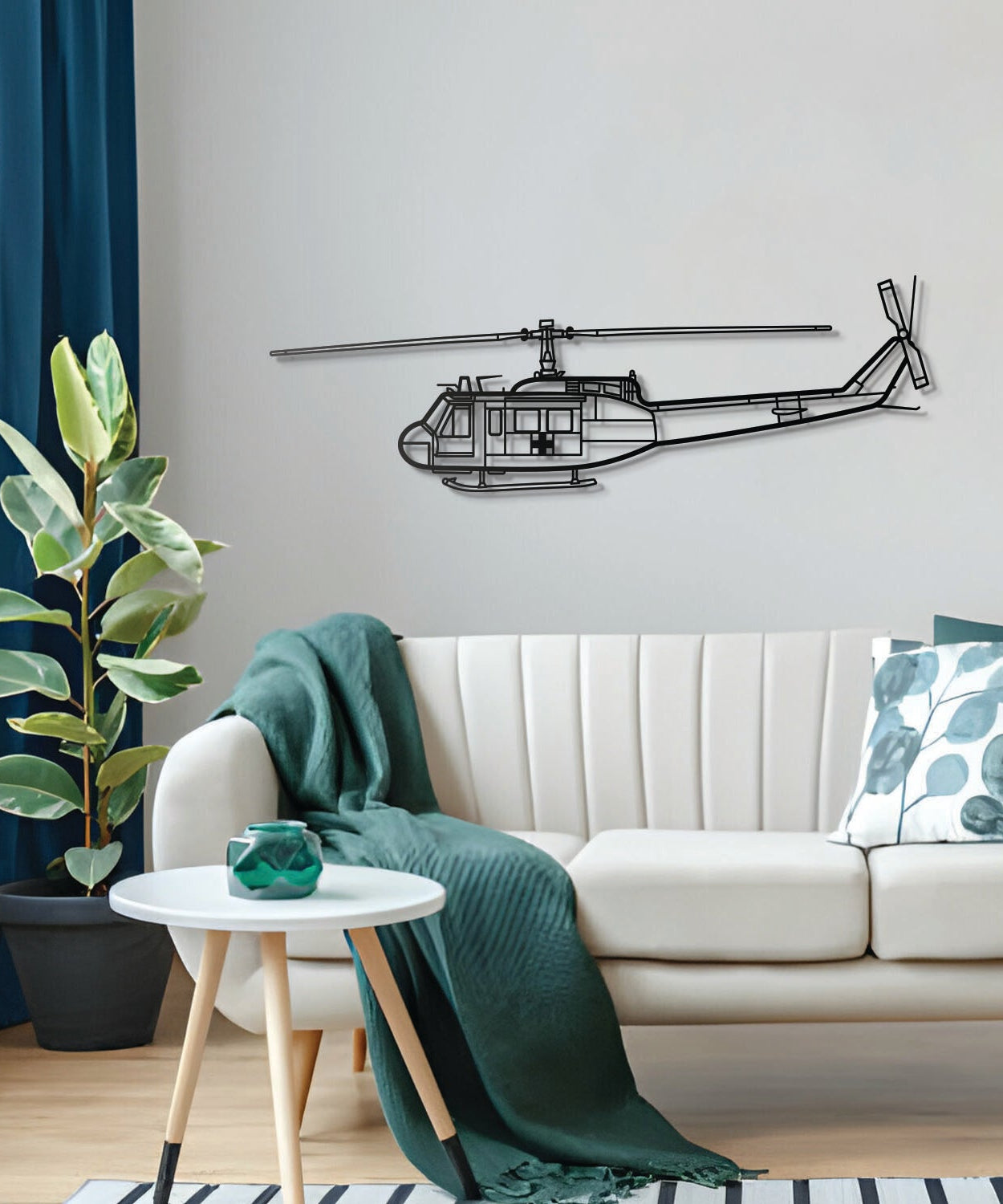 UH-1 Iroquois Huey 1970 Metallflugzeug Wandkunst - NCP0301