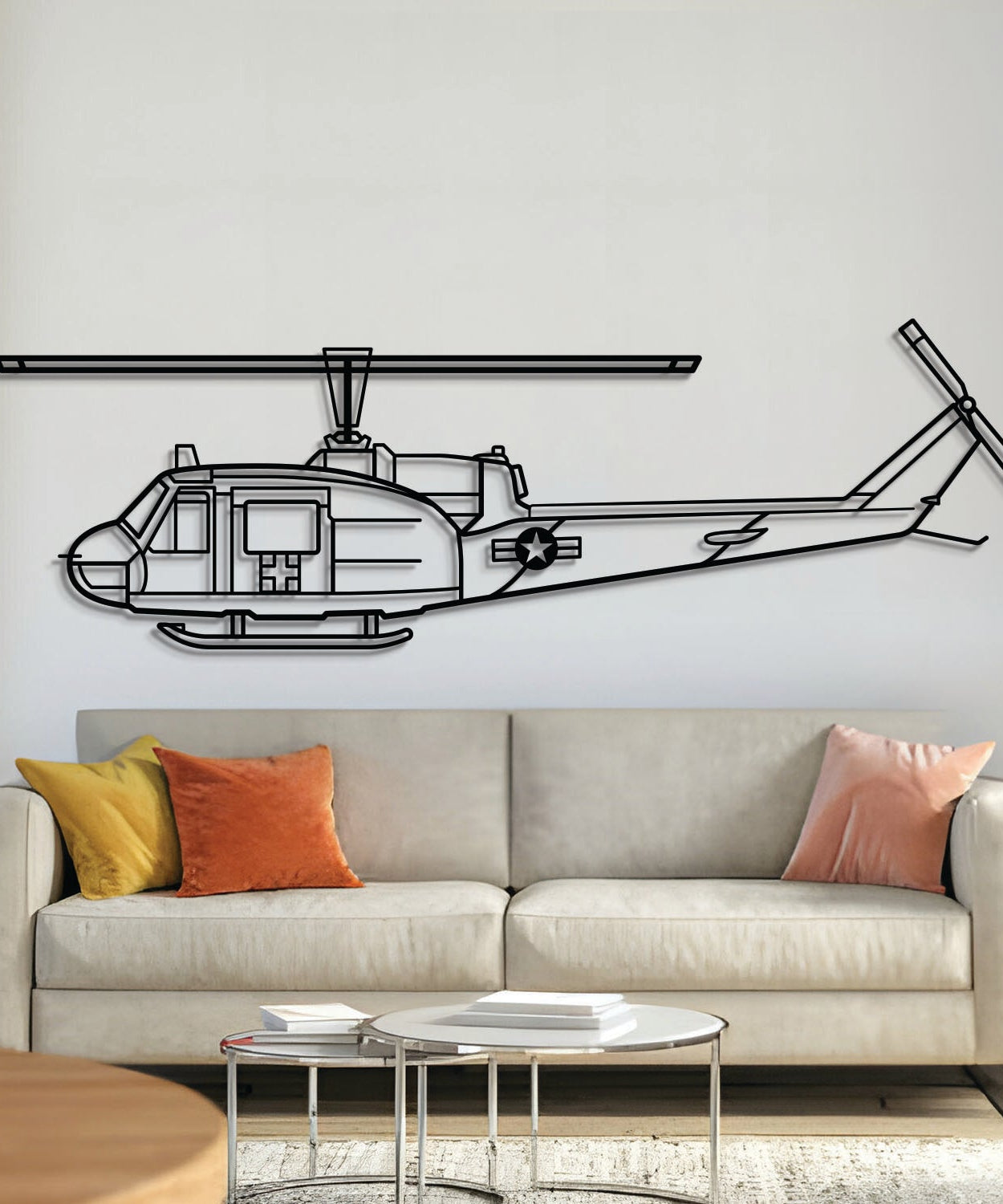 UH-1-MED Huey Metallflugzeug Wandkunst - NCP0145