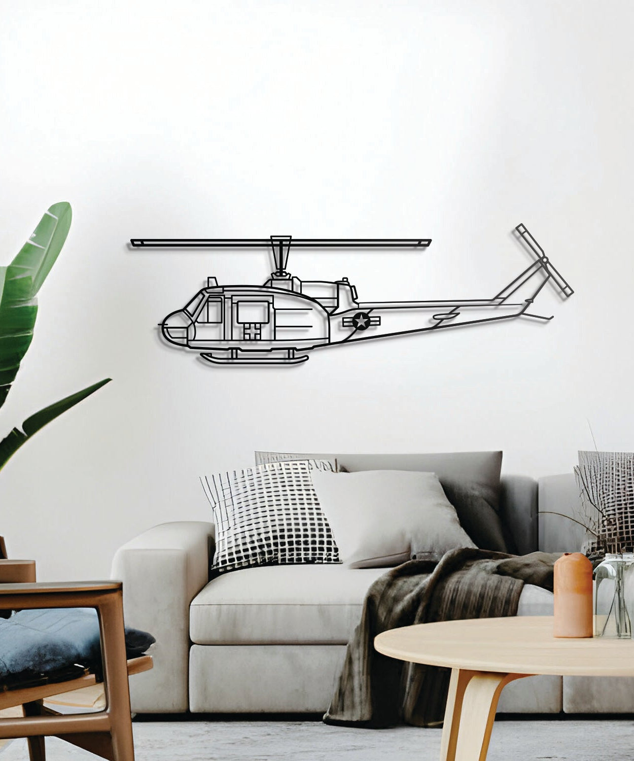 UH-1-MED Huey Metallflugzeug Wandkunst - NCP0145