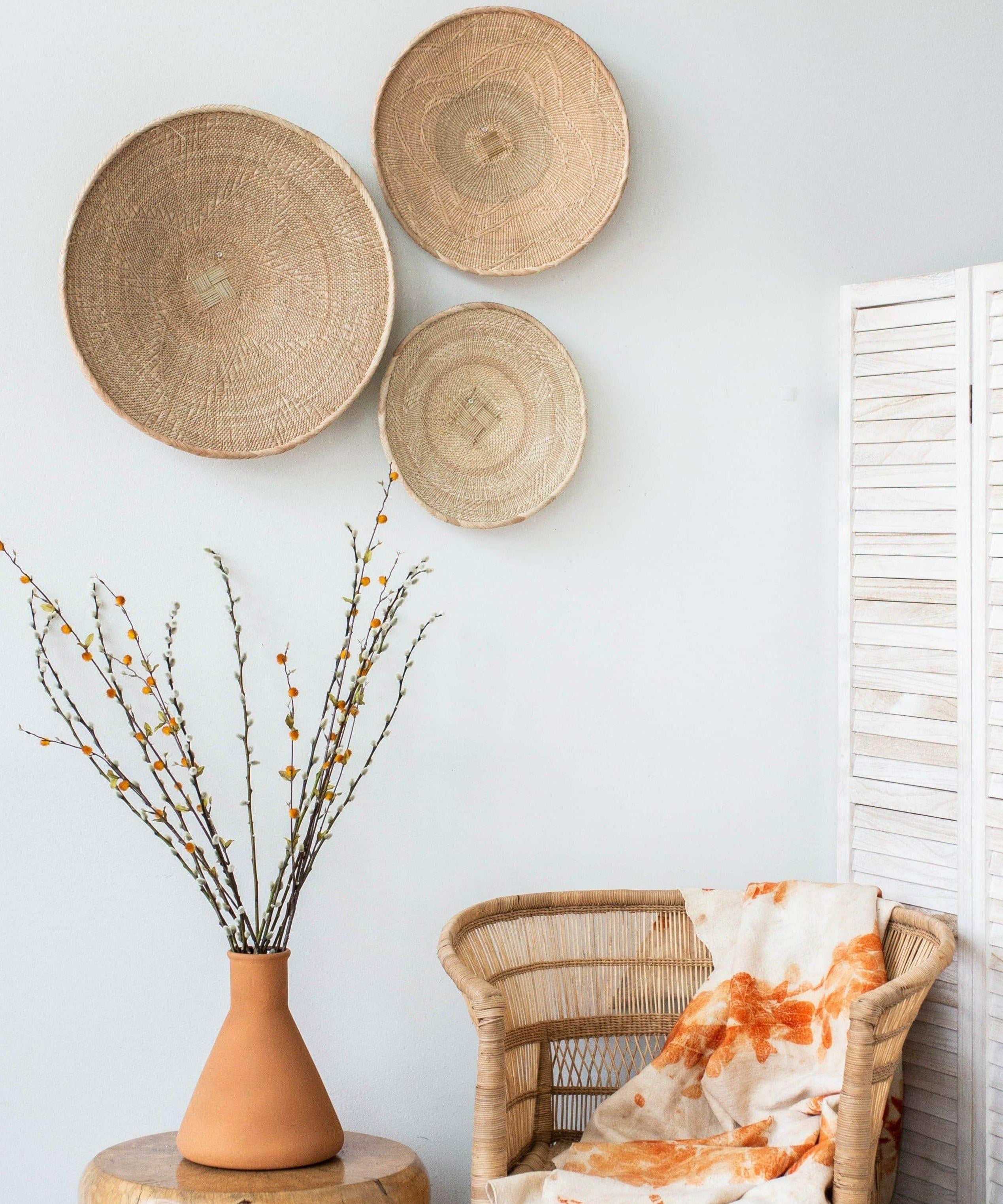 Binga Blonde Natural Woven Wall Basket