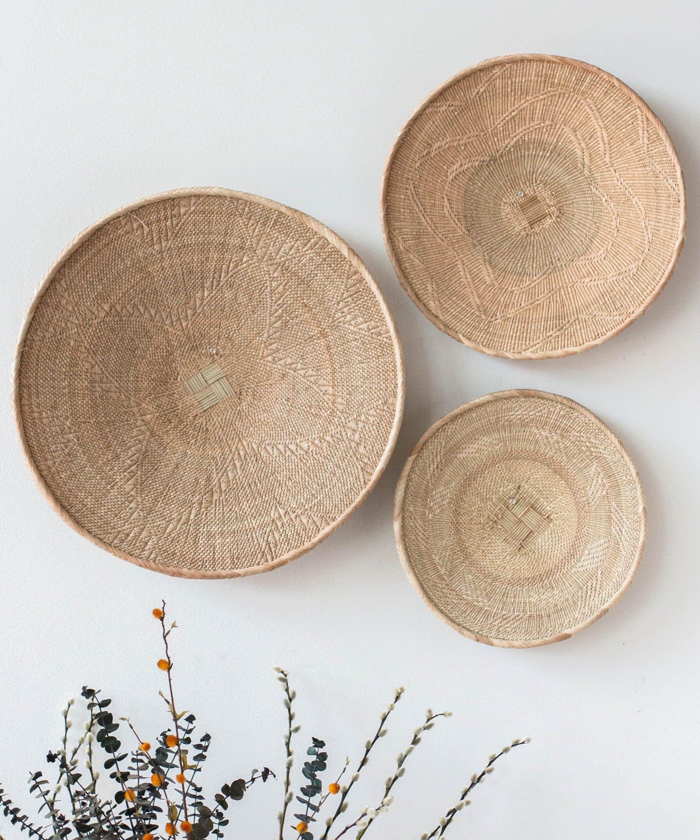 Binga Blonde Natural Woven Wall Basket