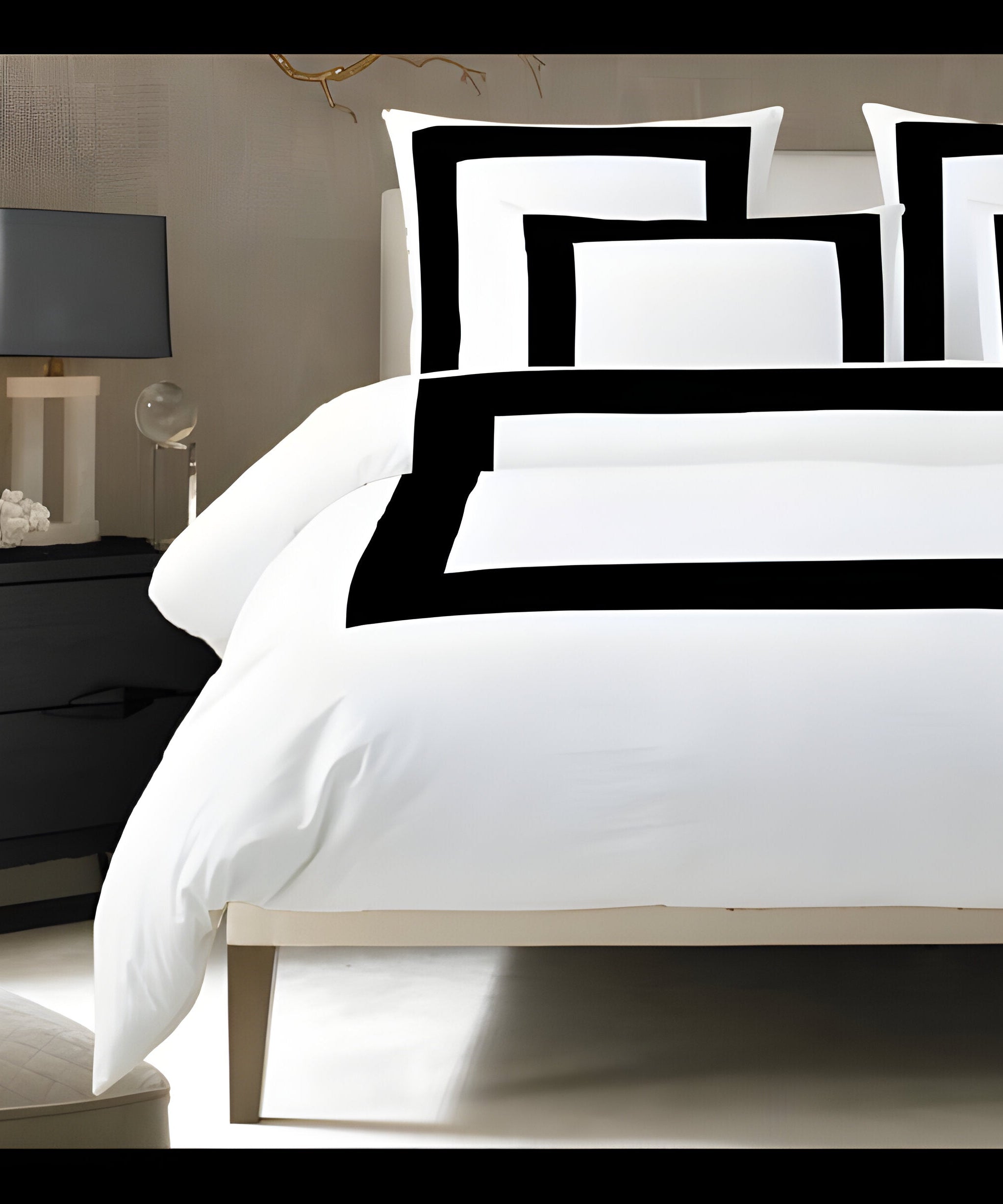 400TC Cotton Sateen Border Frame Duvet Cover Set
