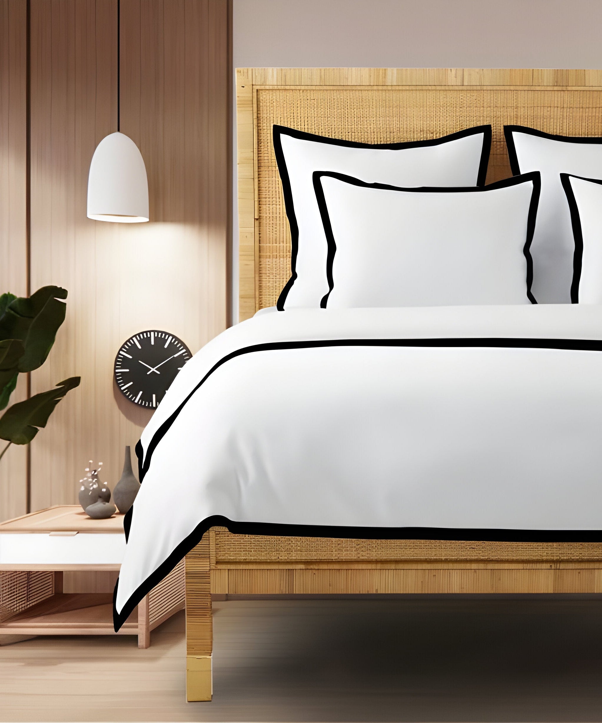 400TC Cotton Sateen Edge Border Frame Duvet Cover set