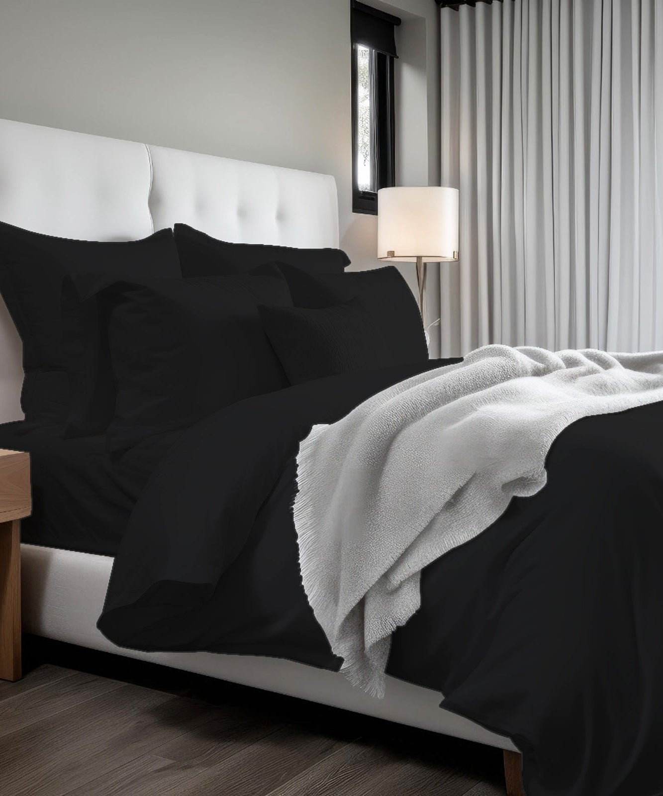400TC Cotton Sateen Solid Duvet Cover Set